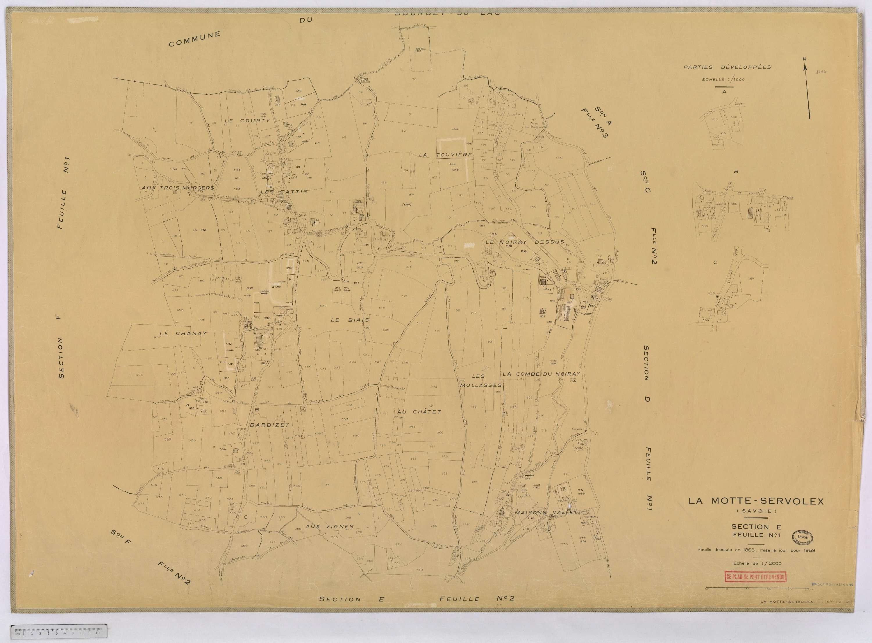 La Motte-Servolex - Cadastre rénové, version définitive (1959).