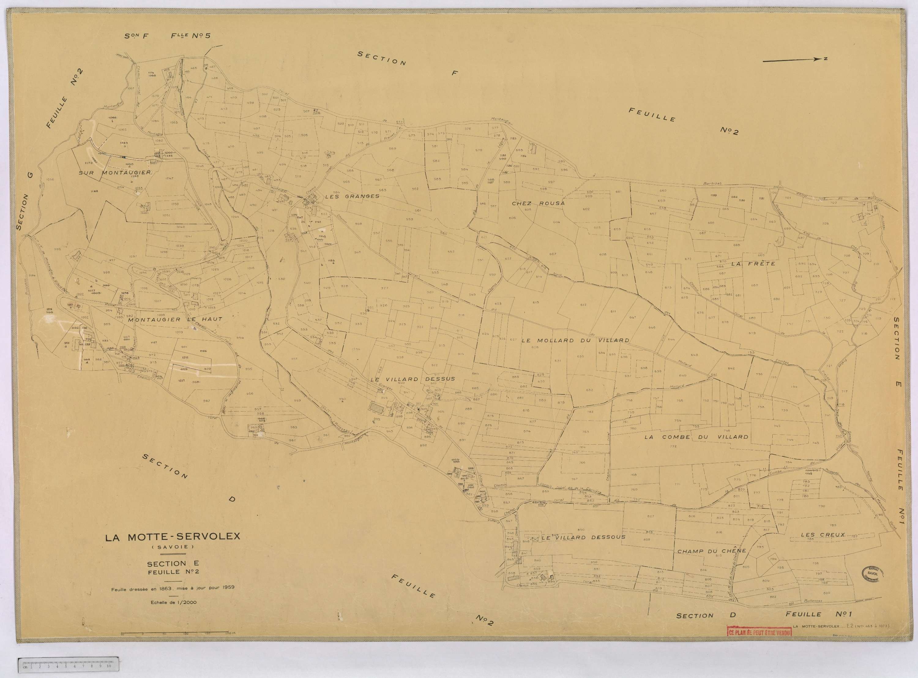 La Motte-Servolex - Cadastre rénové, version définitive (1959).