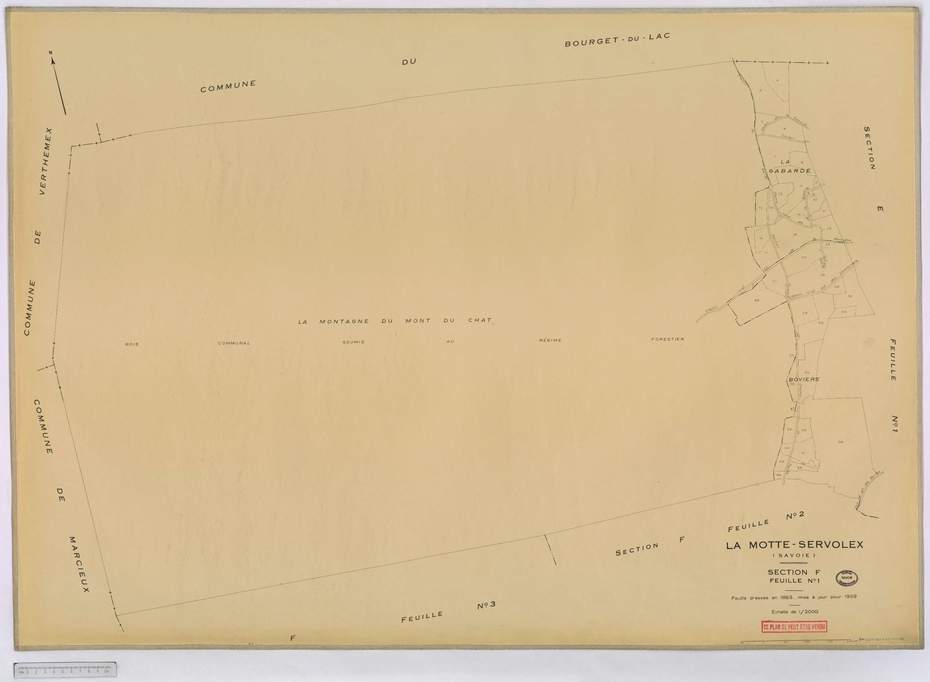 La Motte-Servolex - Cadastre rénové, version définitive (1959).