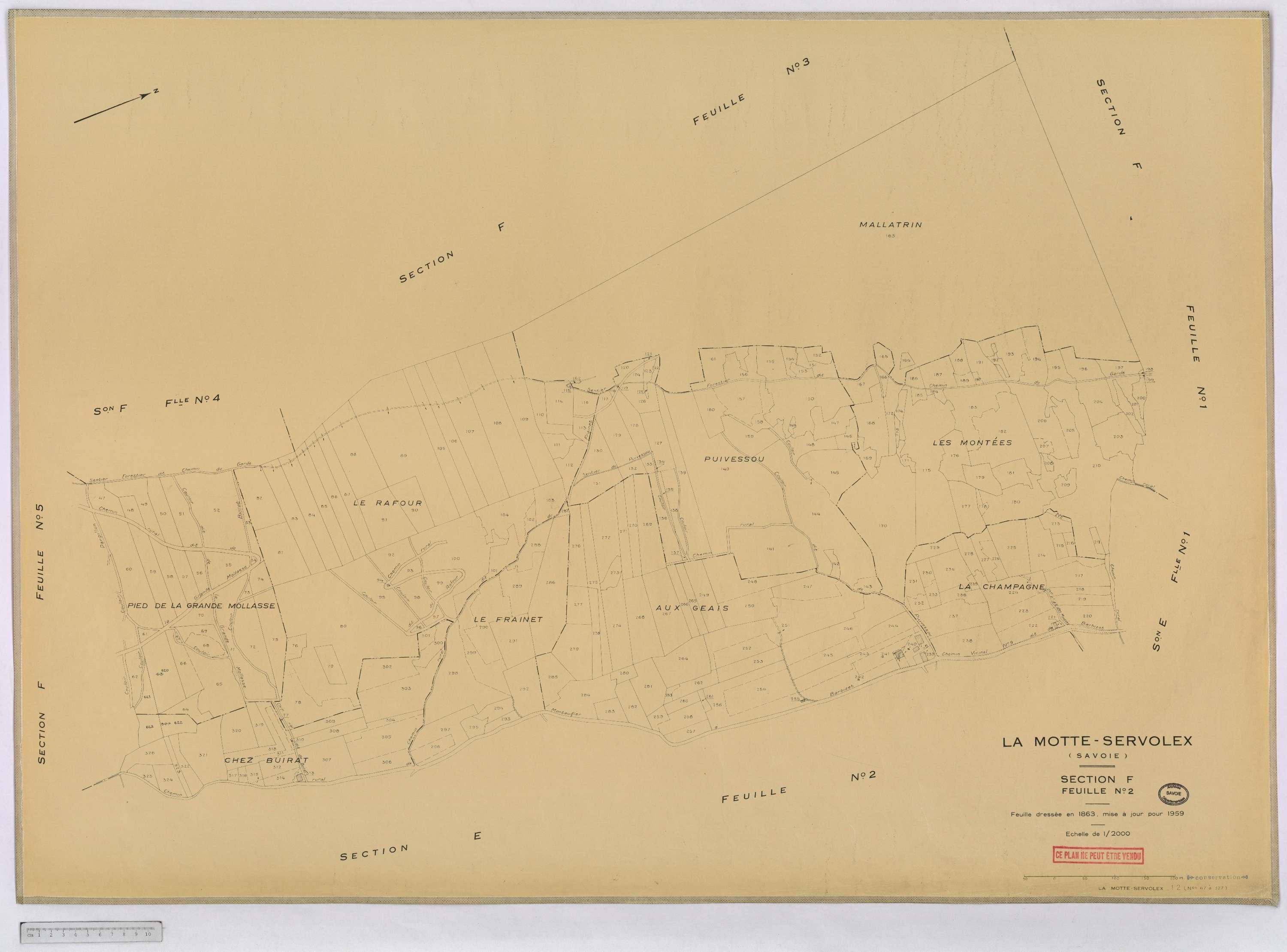 La Motte-Servolex - Cadastre rénové, version définitive (1959).