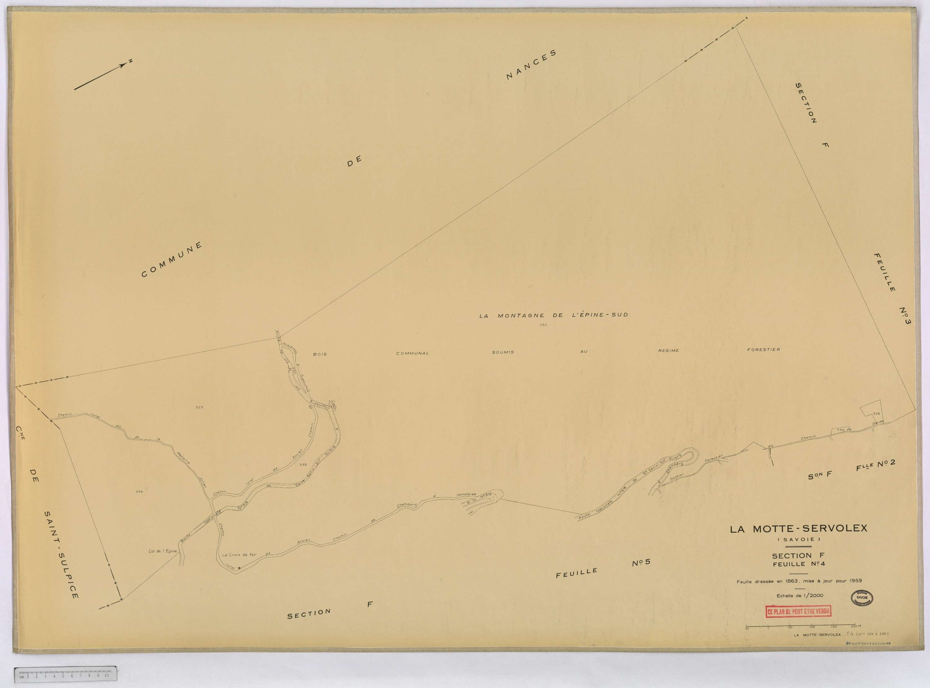 La Motte-Servolex - Cadastre rénové, version définitive (1959).