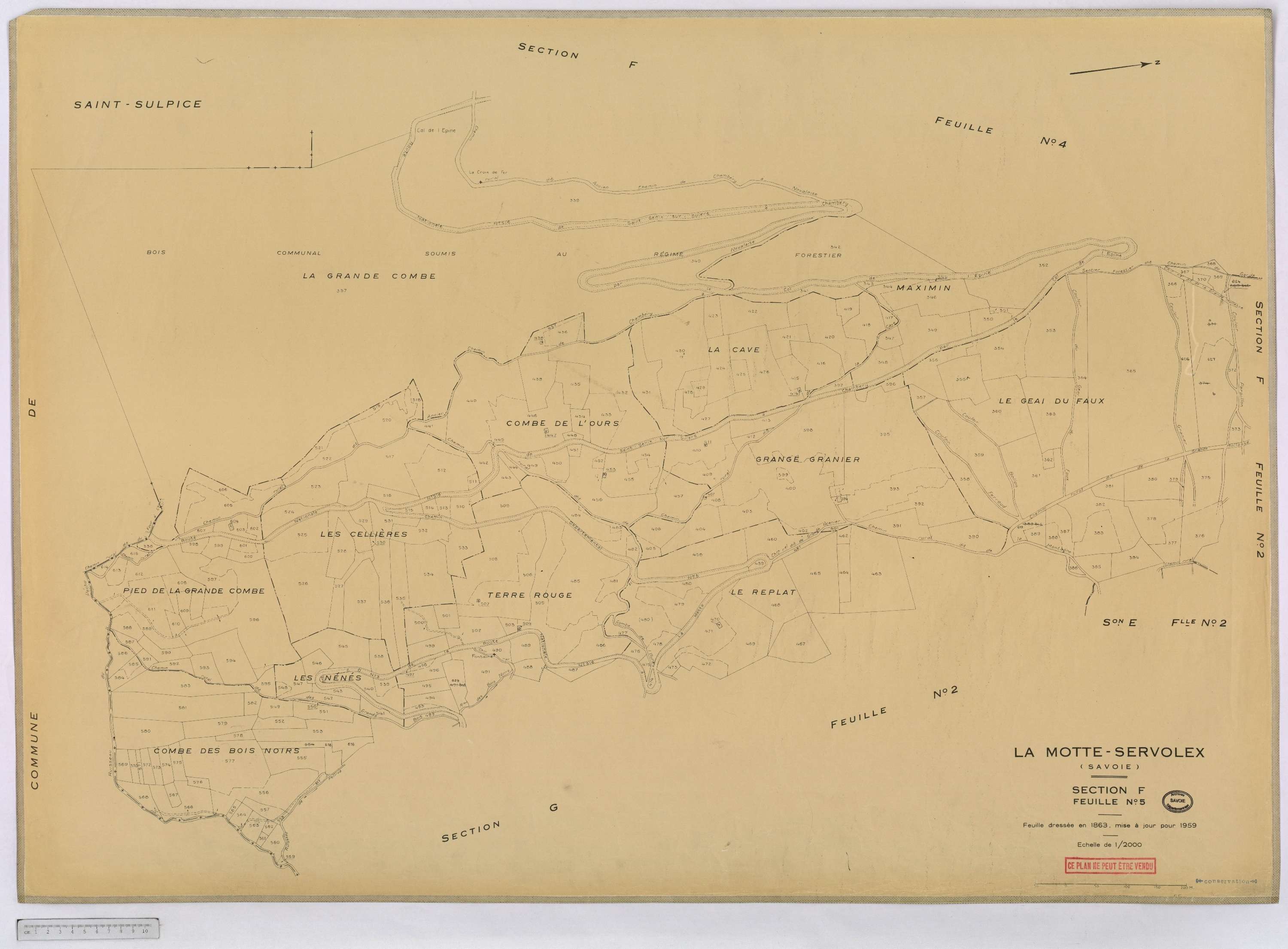 La Motte-Servolex - Cadastre rénové, version définitive (1959).