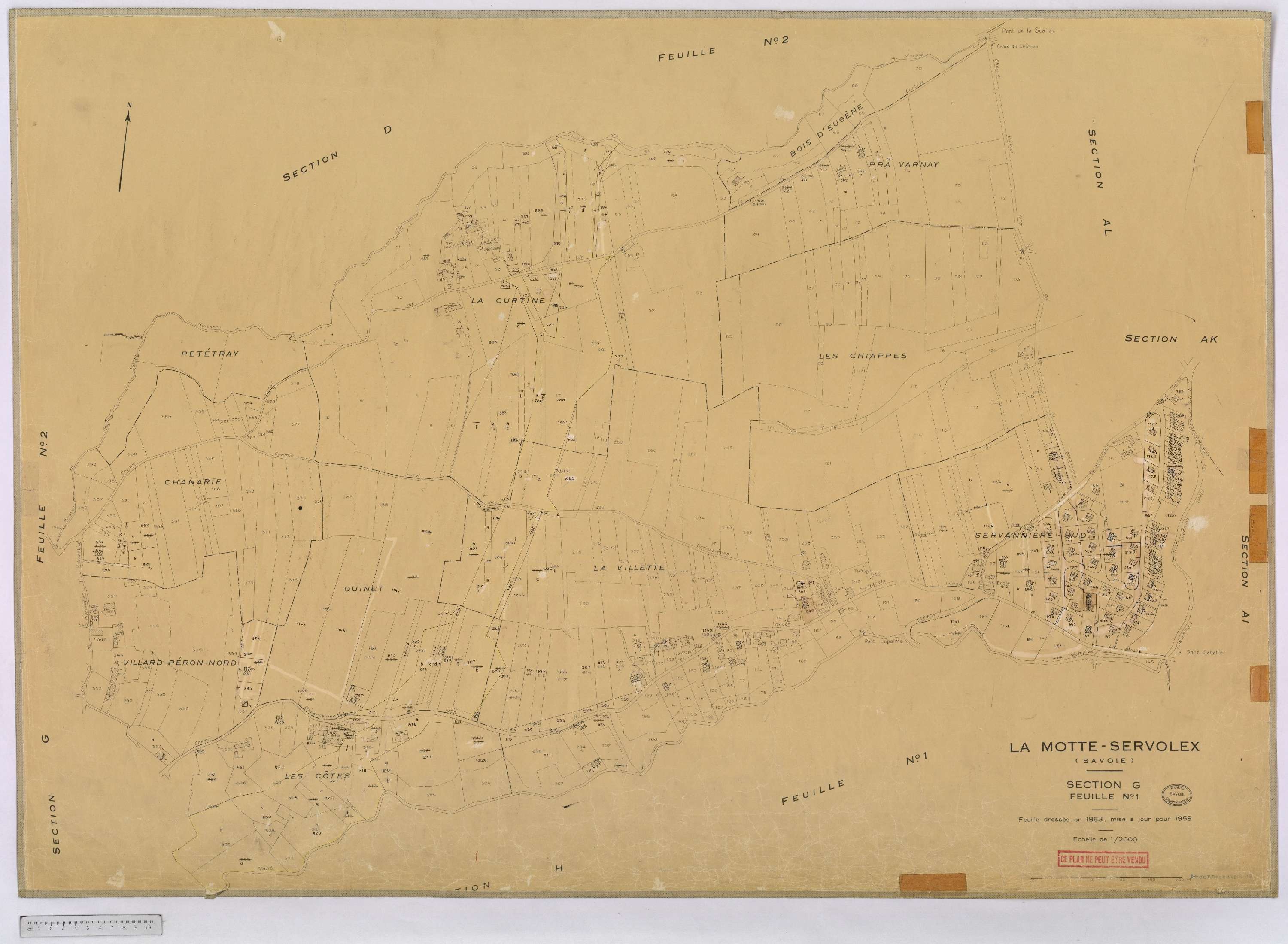 La Motte-Servolex - Cadastre rénové, version définitive (1959).