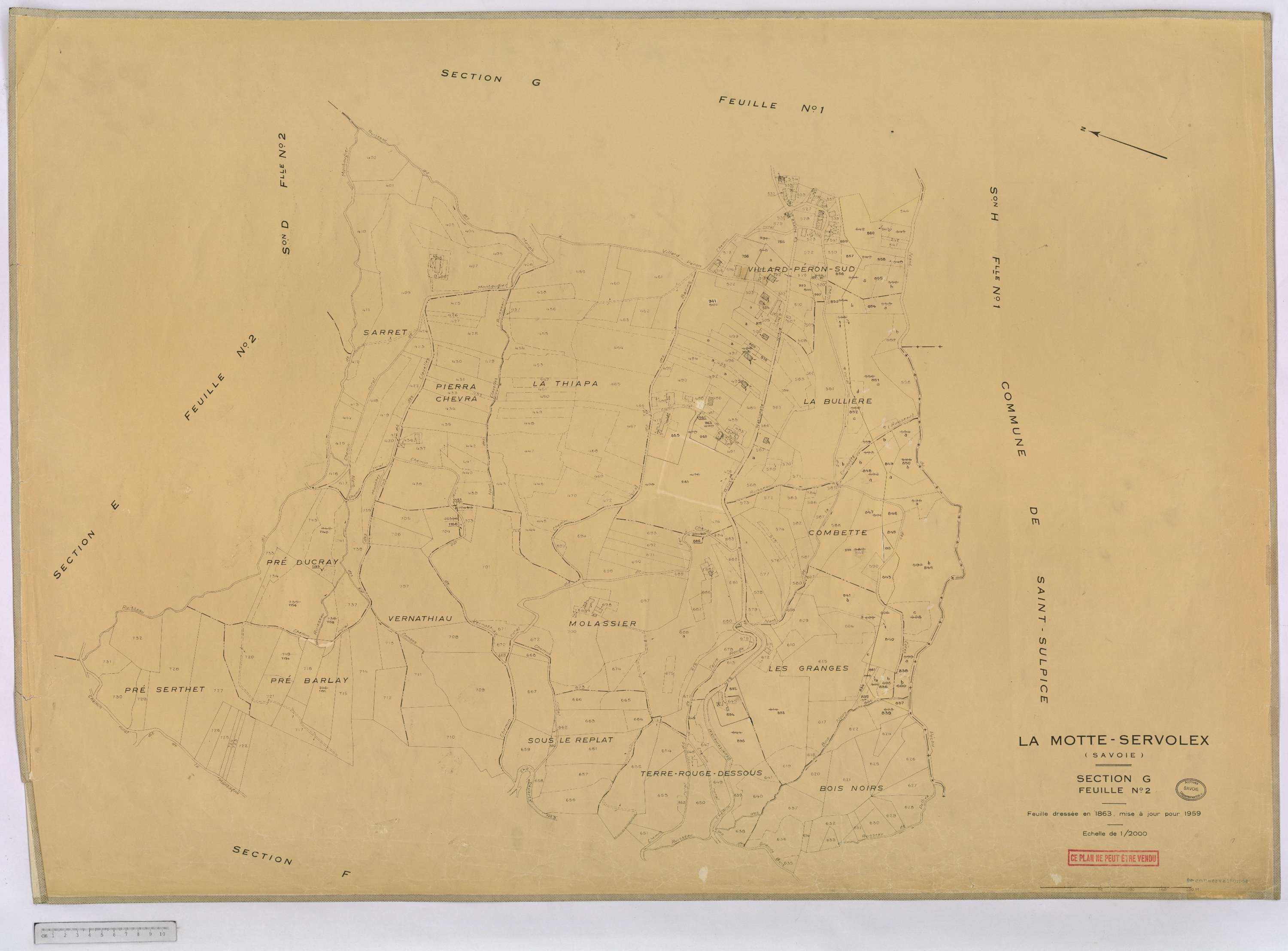 La Motte-Servolex - Cadastre rénové, version définitive (1959).