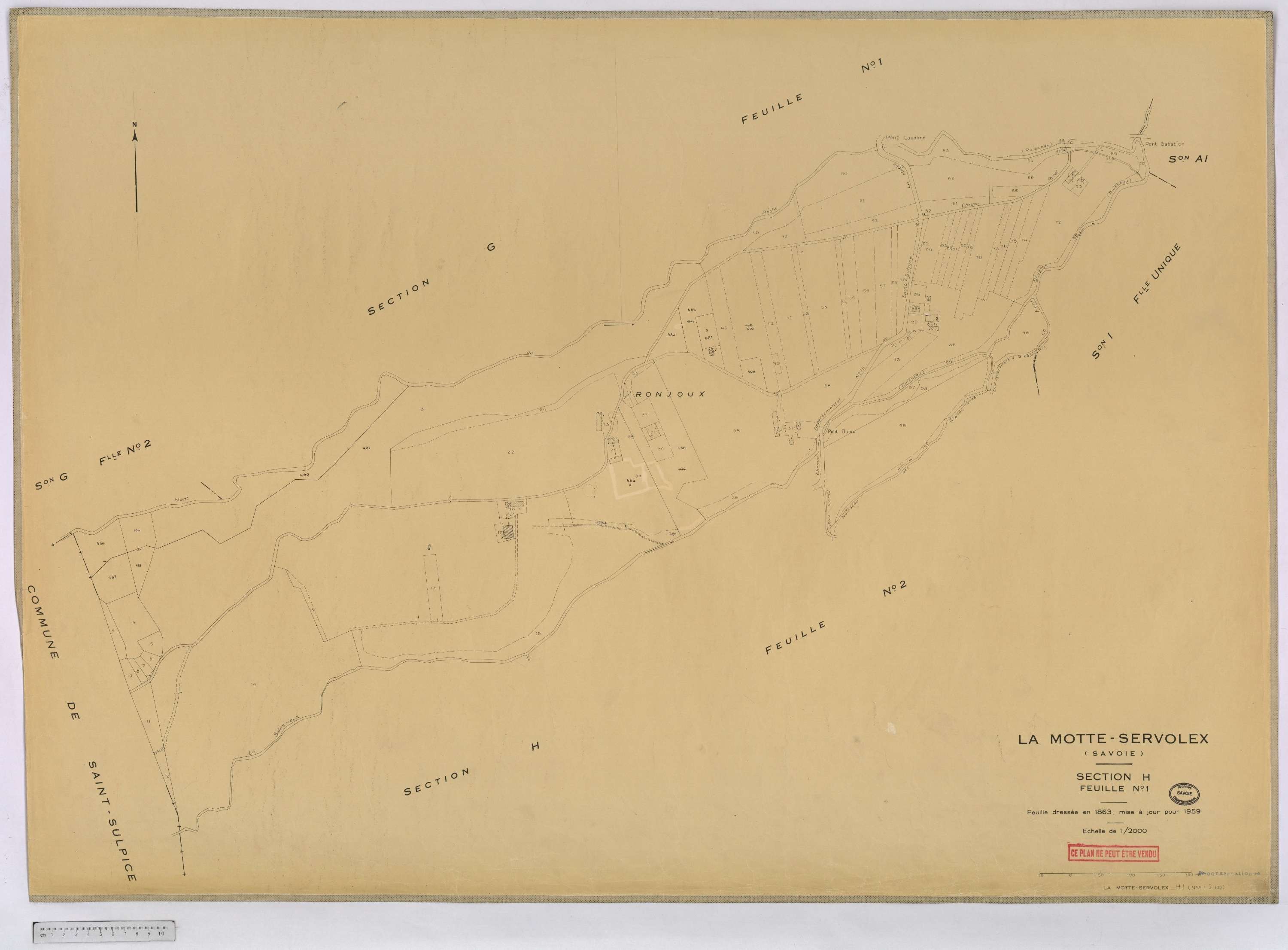 La Motte-Servolex - Cadastre rénové, version définitive (1959).