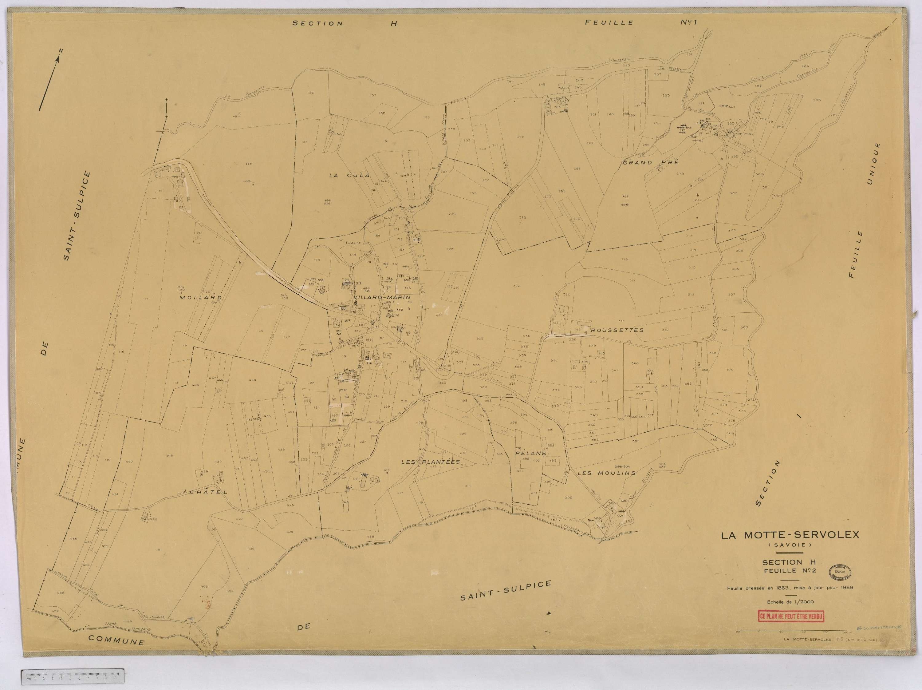 La Motte-Servolex - Cadastre rénové, version définitive (1959).