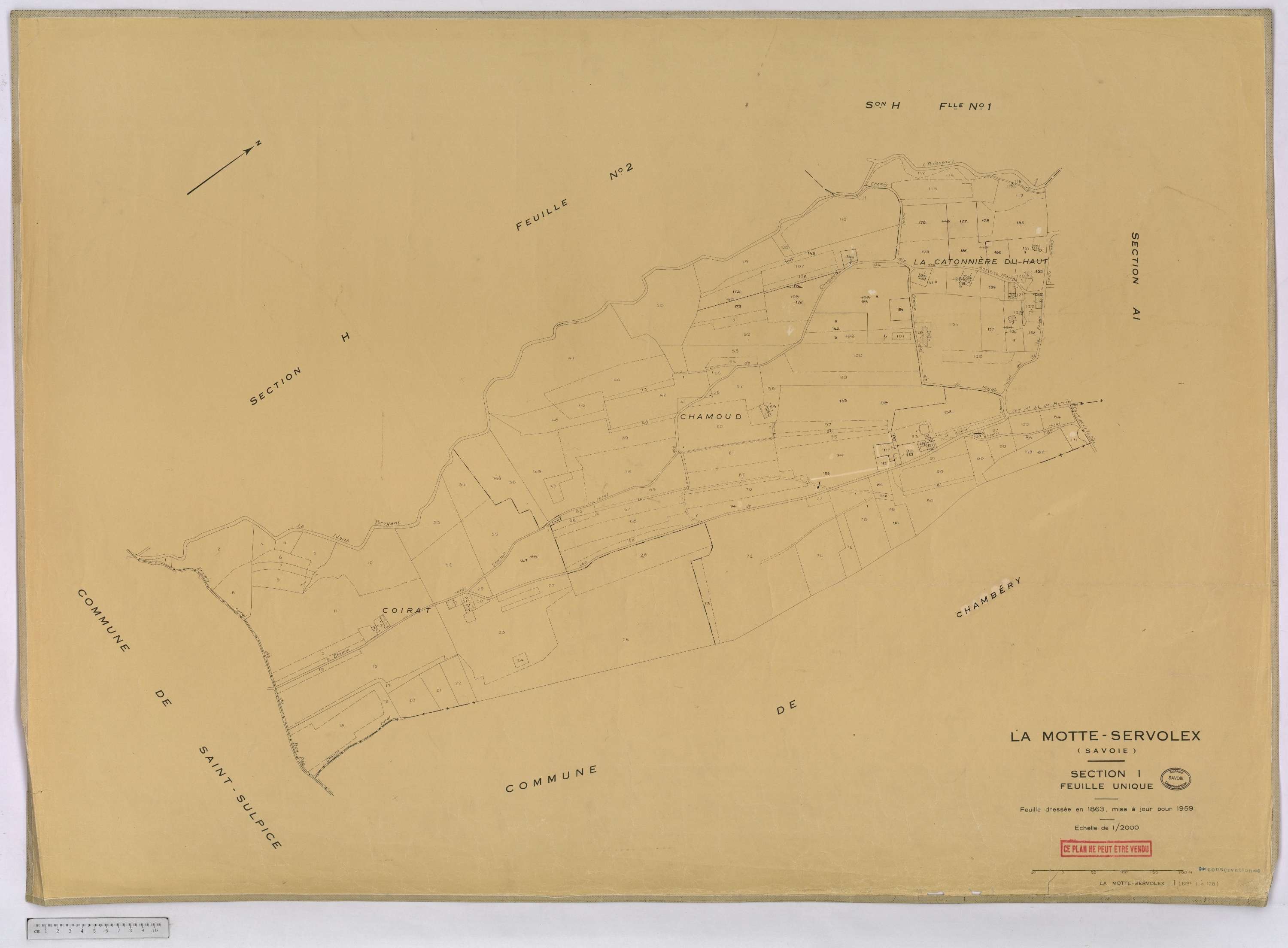 La Motte-Servolex - Cadastre rénové, version définitive (1959).