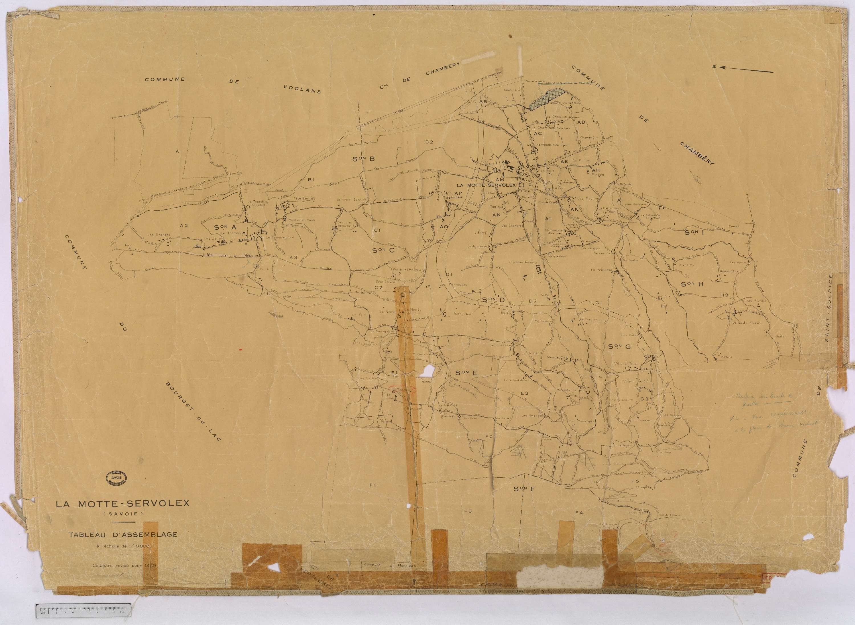 La Motte-Servolex - Cadastre rénové, version définitive (1959).