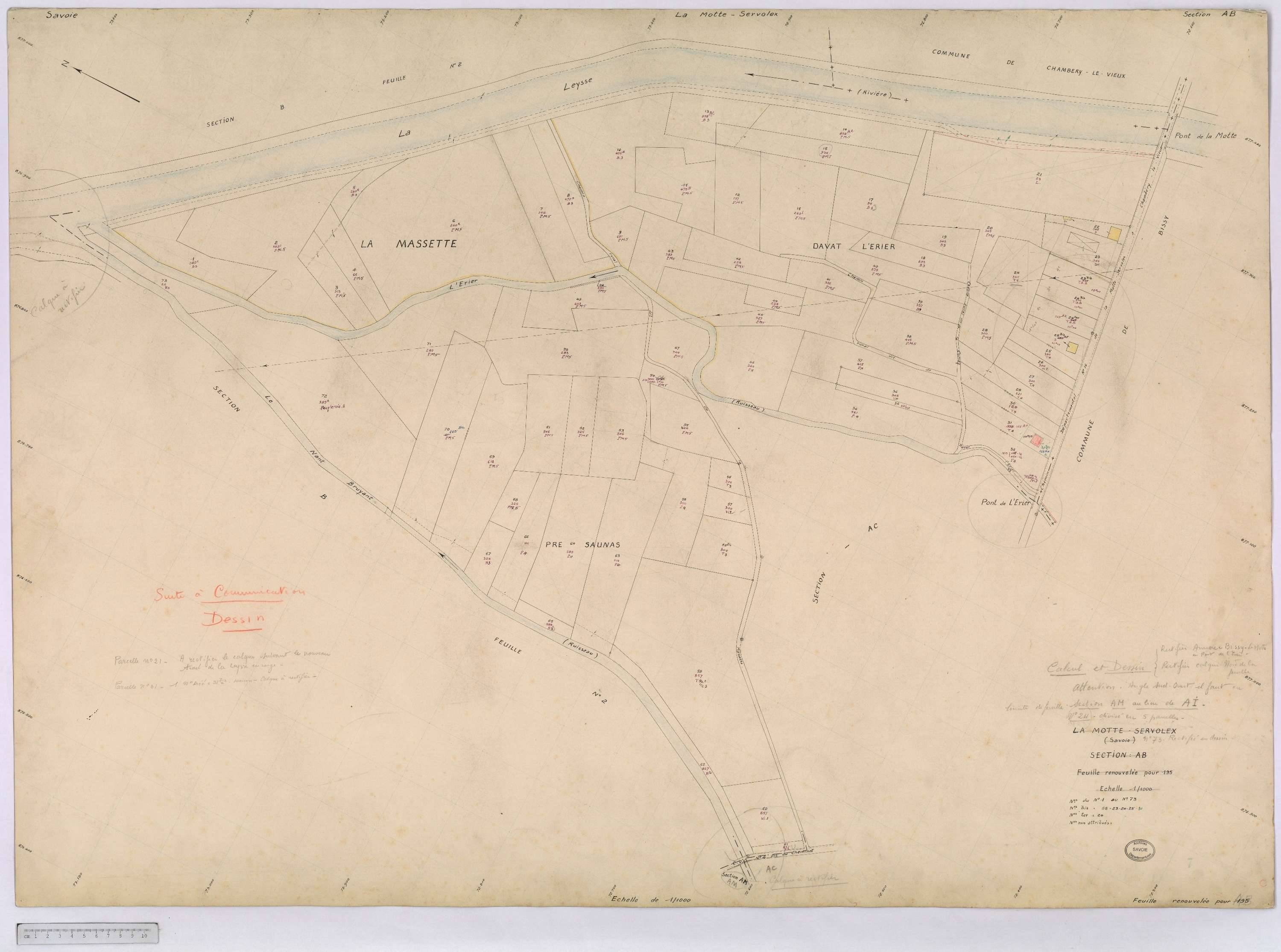 La Motte-Servolex - Cadastre remembré (1959).