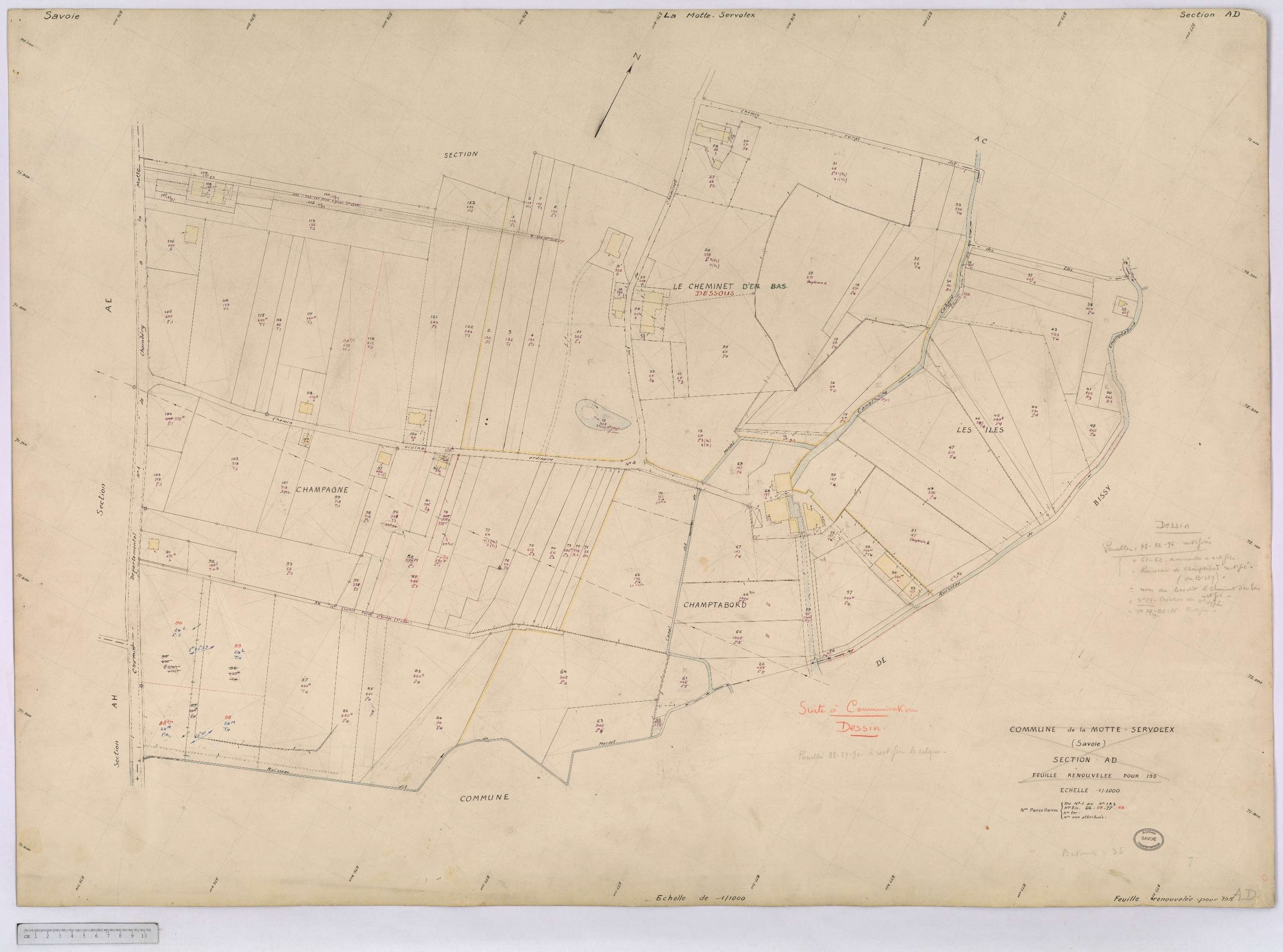 La Motte-Servolex - Cadastre remembré (1959).