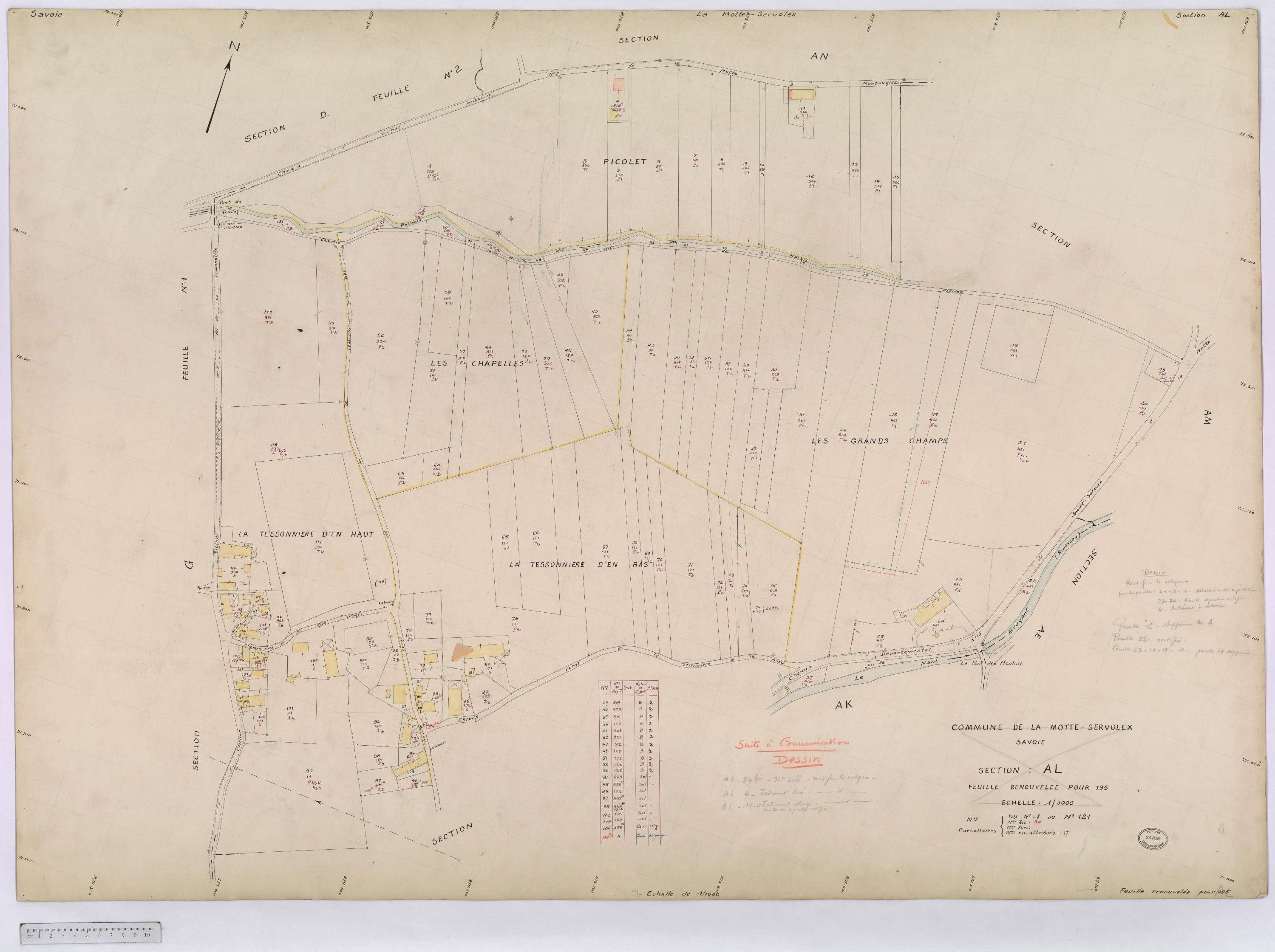 La Motte-Servolex - Cadastre remembré (1959).