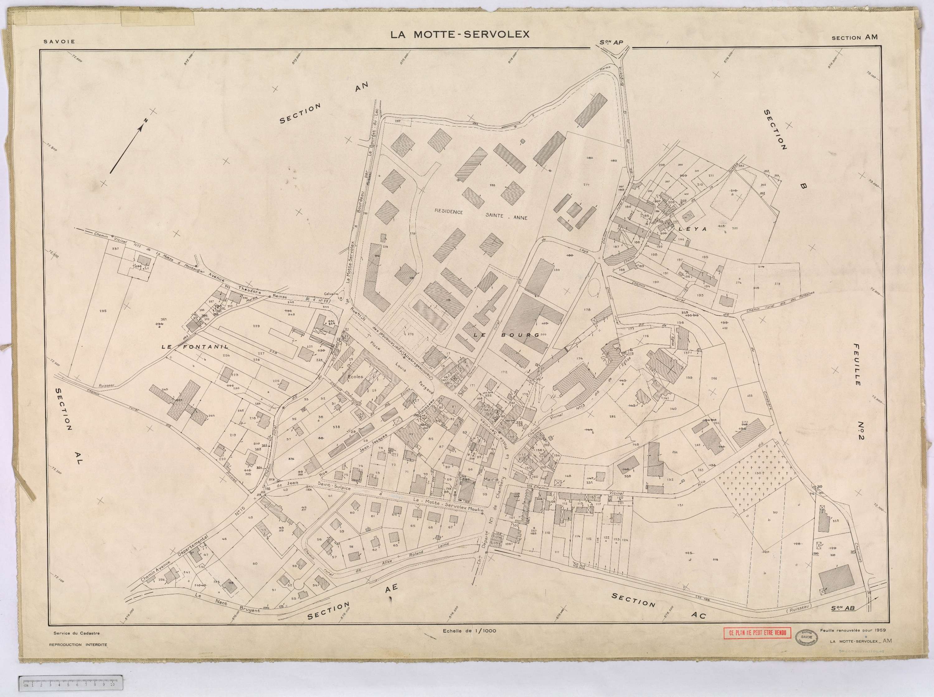 La Motte-Servolex - Cadastre remembré (1959).
