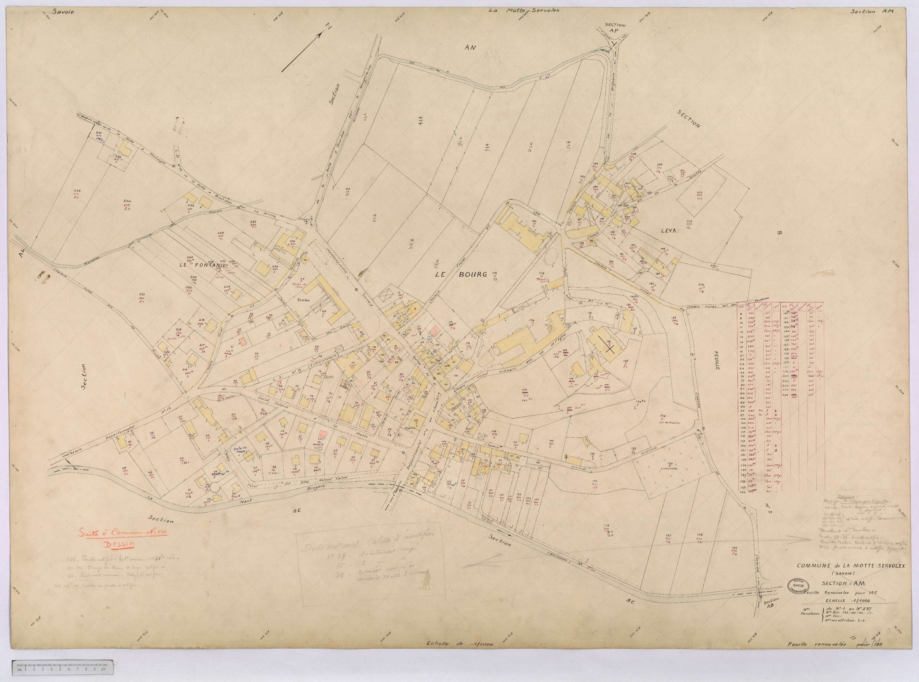 La Motte-Servolex - Cadastre remembré (1959).