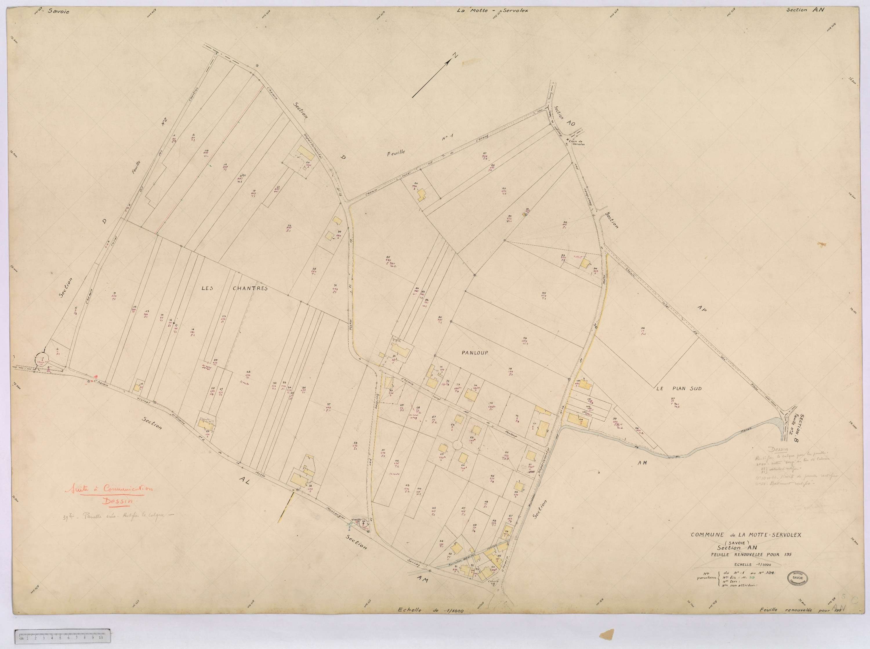 La Motte-Servolex - Cadastre remembré (1959).