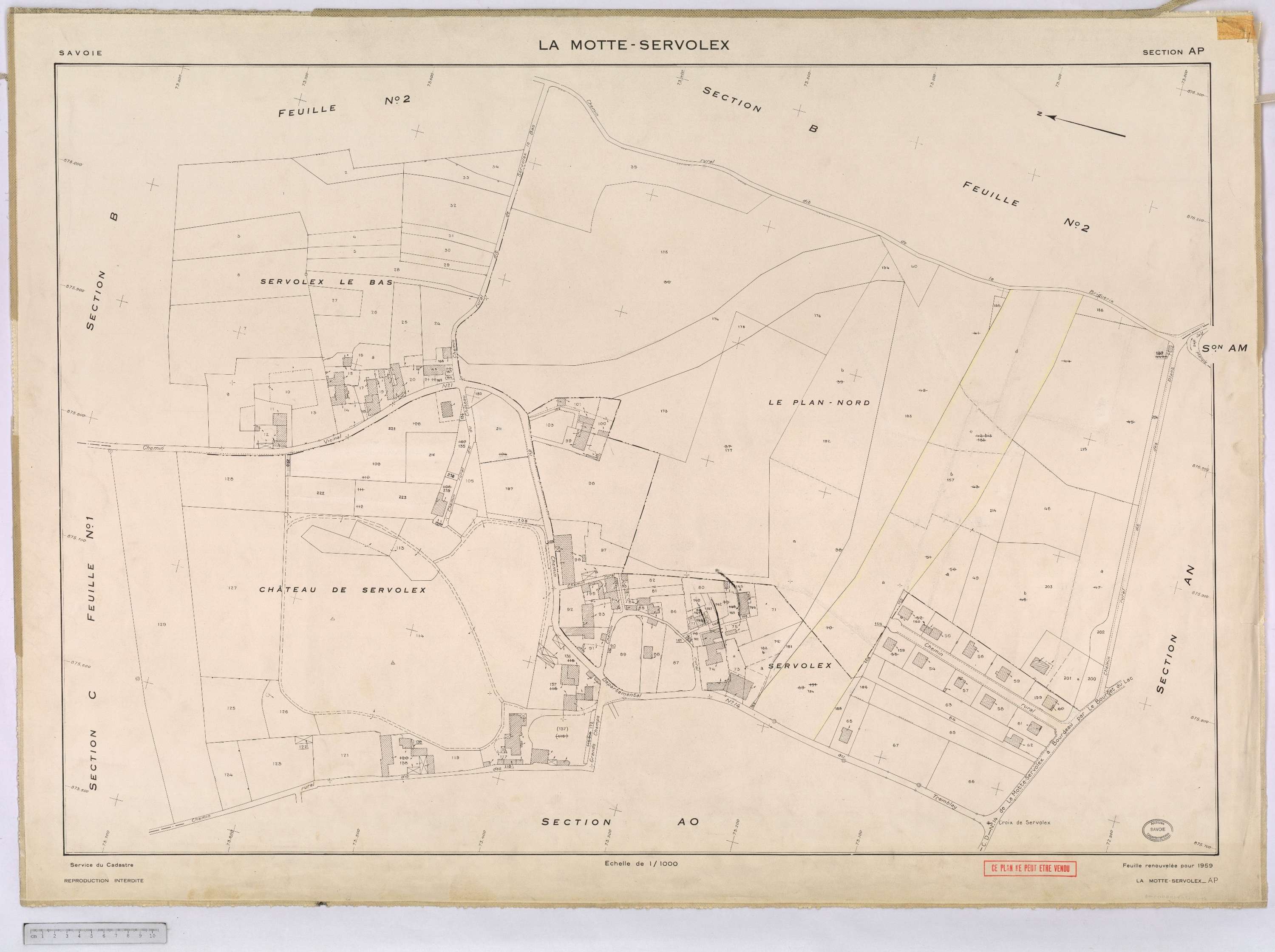 La Motte-Servolex - Cadastre remembré (1959).