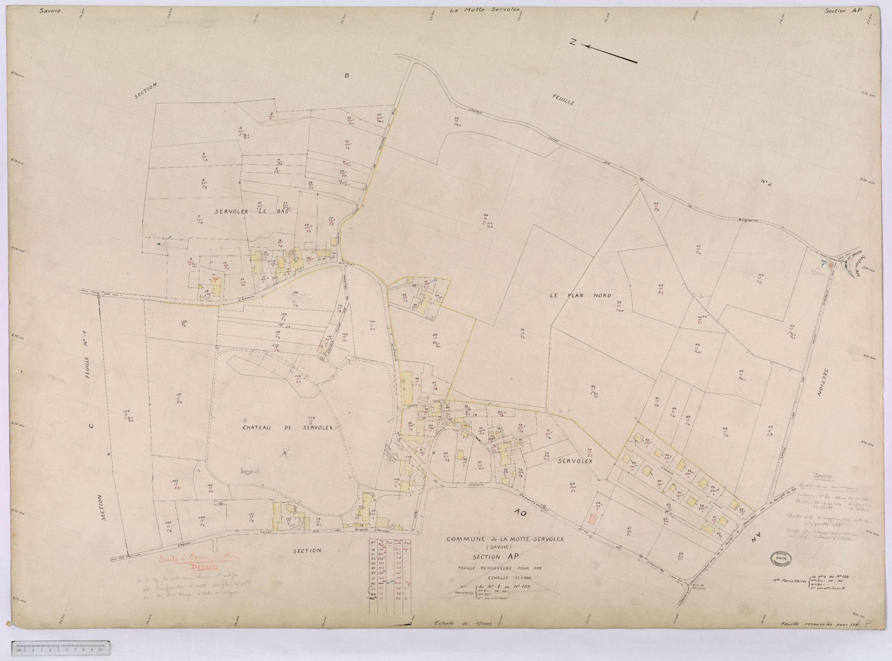 La Motte-Servolex - Cadastre remembré (1959).