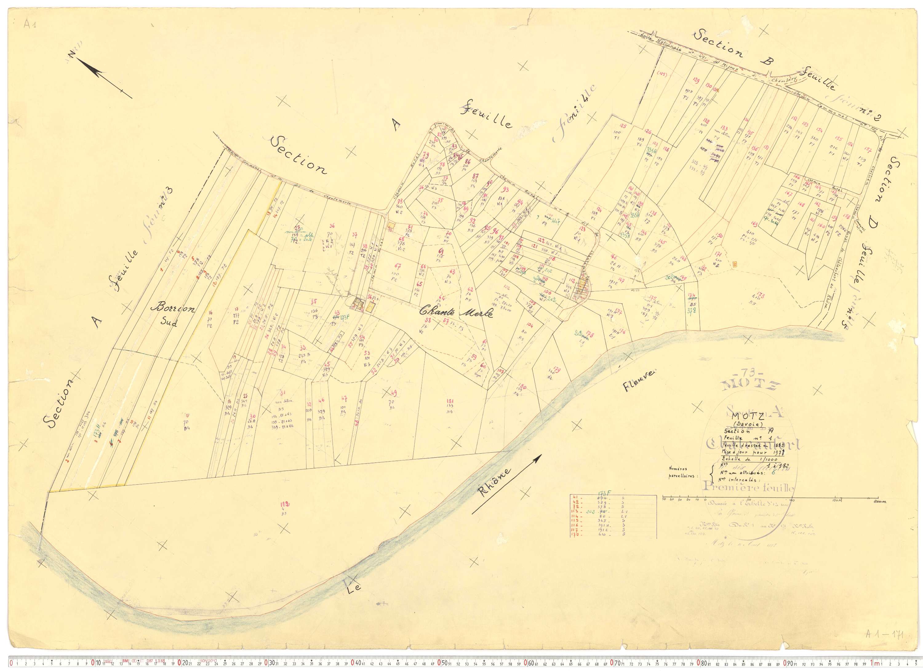 Motz - Cadastre rénové, version de travail (1971).