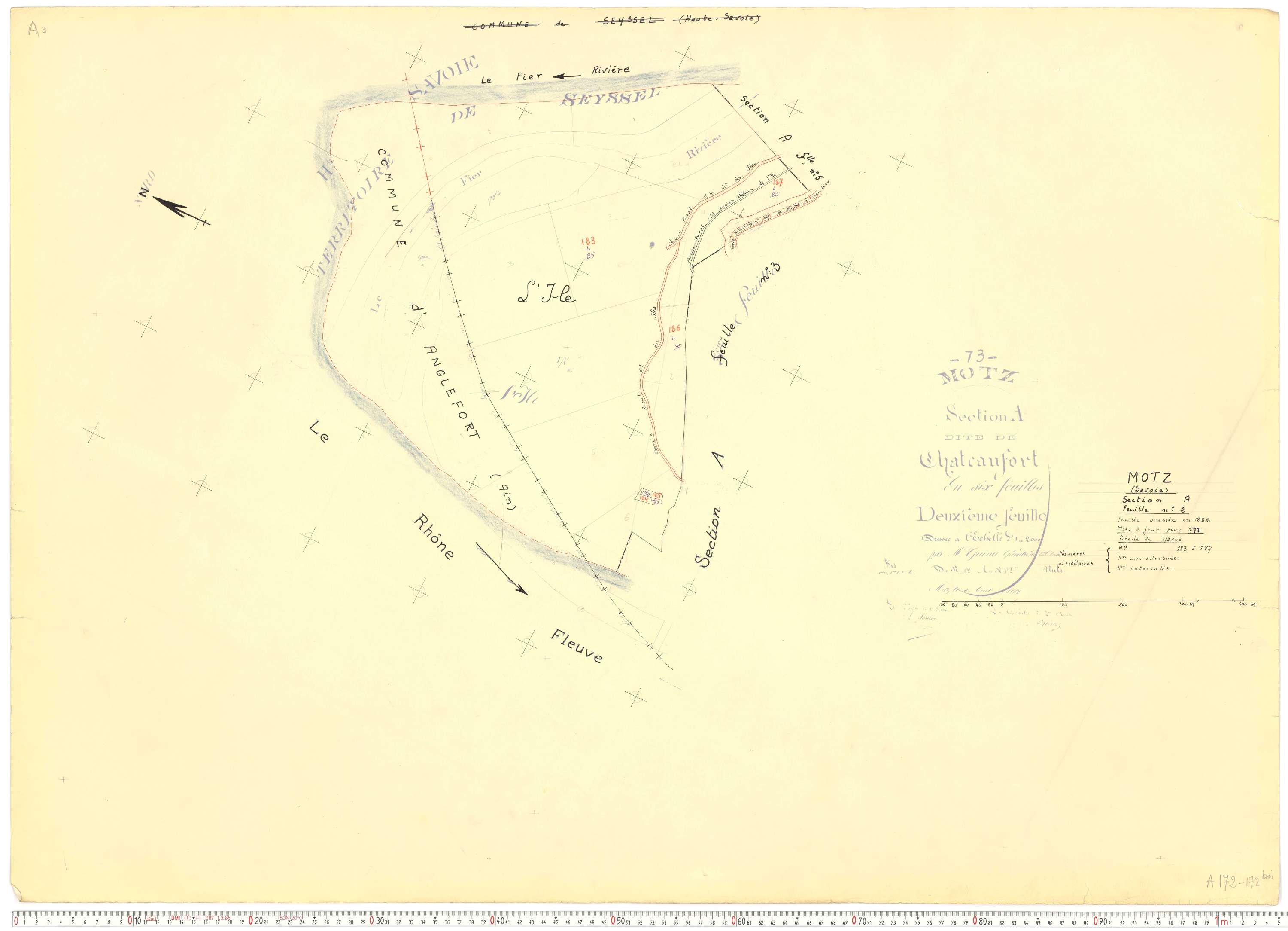 Motz - Cadastre rénové, version de travail (1971).