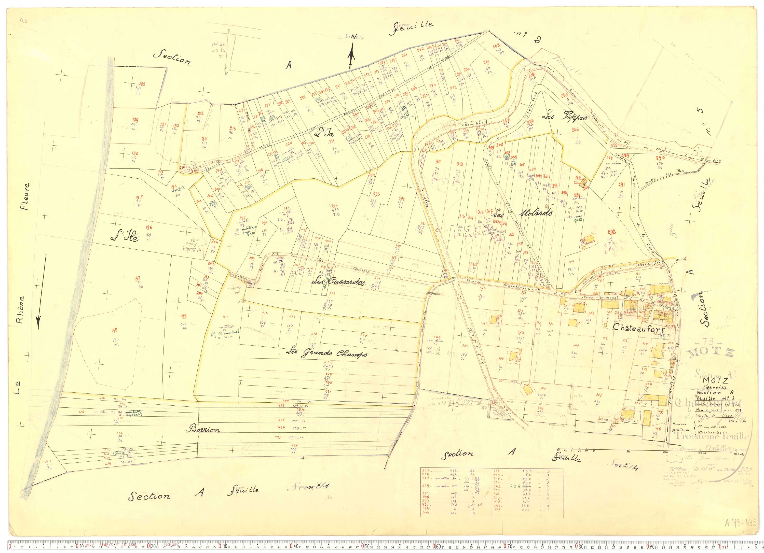 Motz - Cadastre rénové, version de travail (1971).