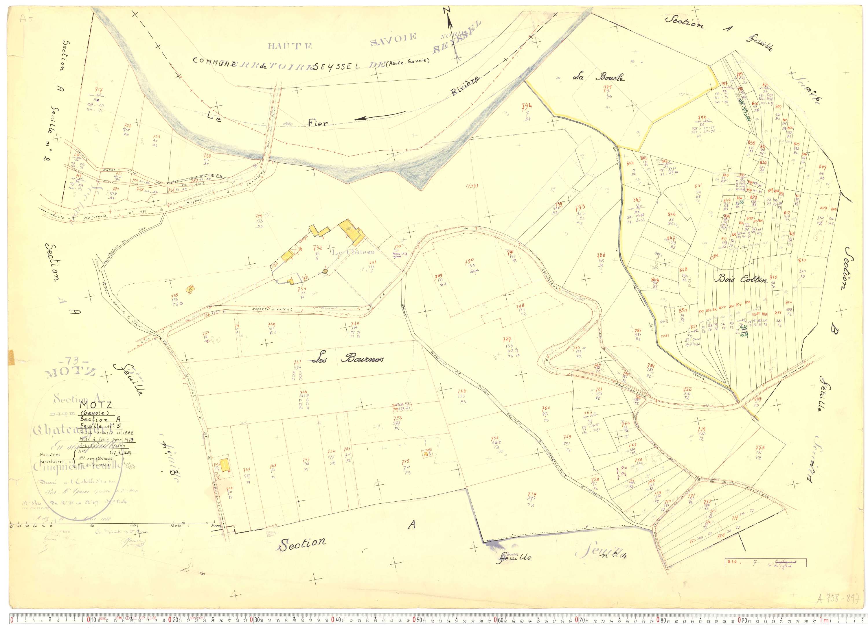 Motz - Cadastre rénové, version de travail (1971).