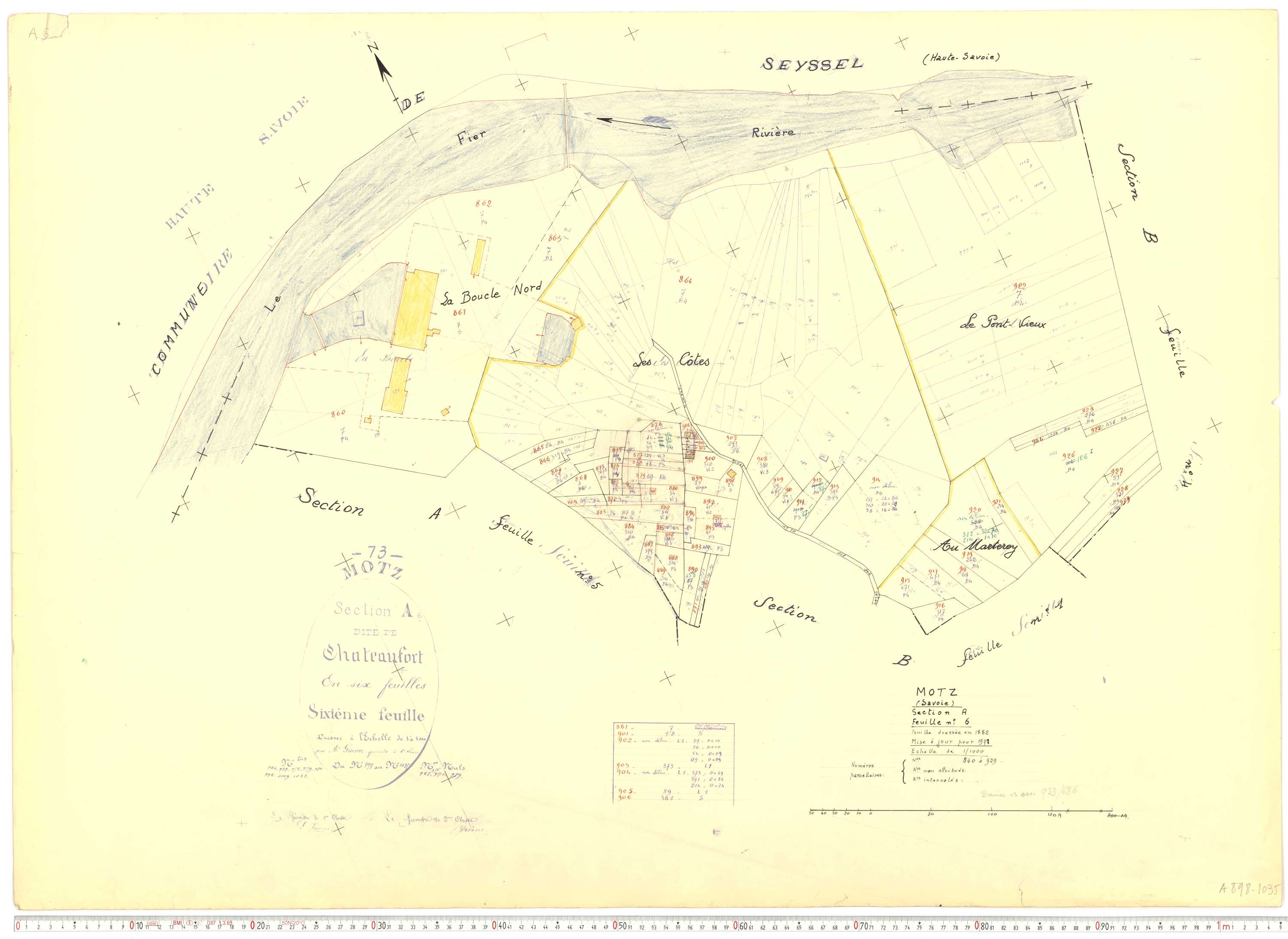 Motz - Cadastre rénové, version de travail (1971).