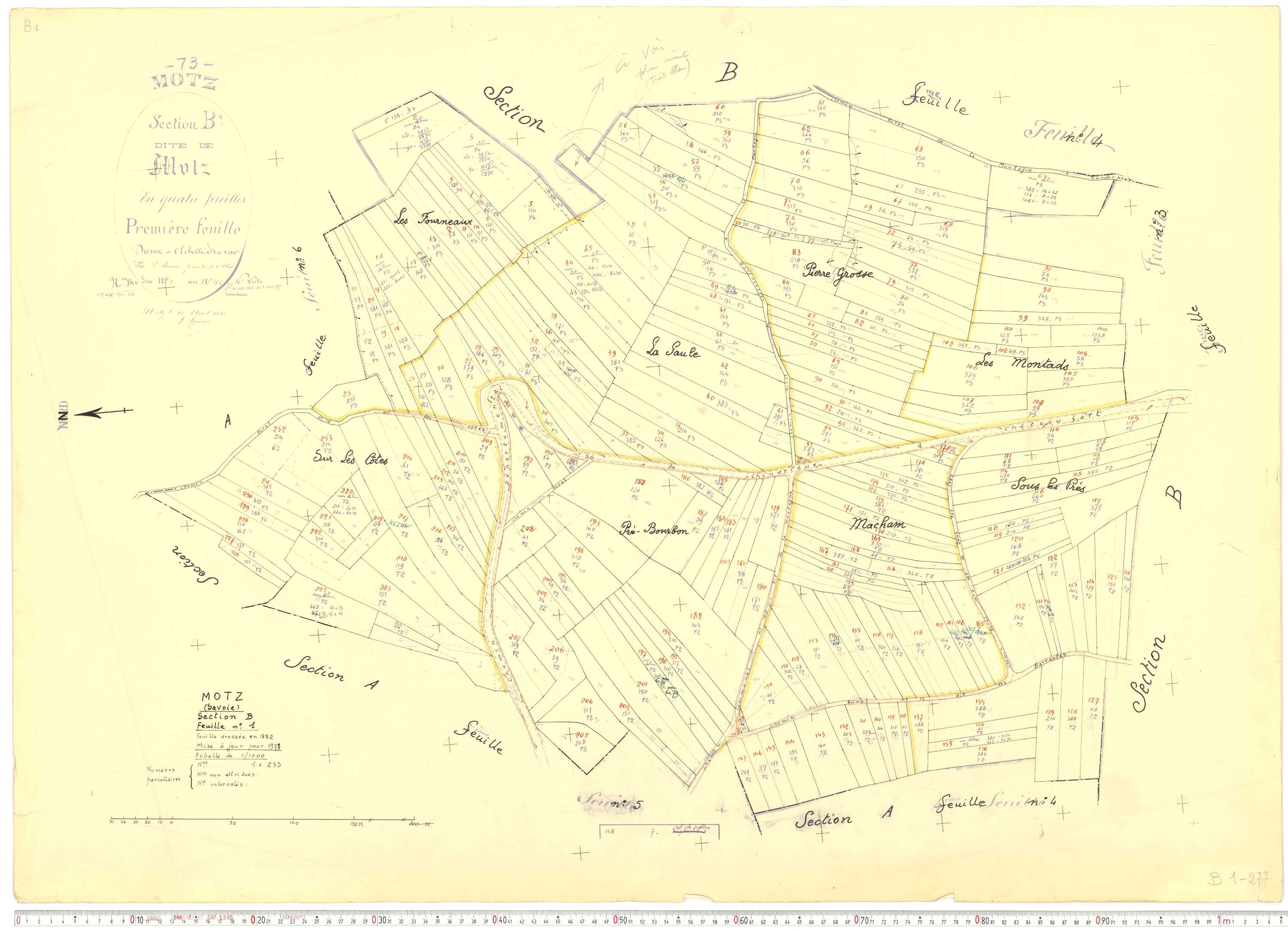 Motz - Cadastre rénové, version de travail (1971).