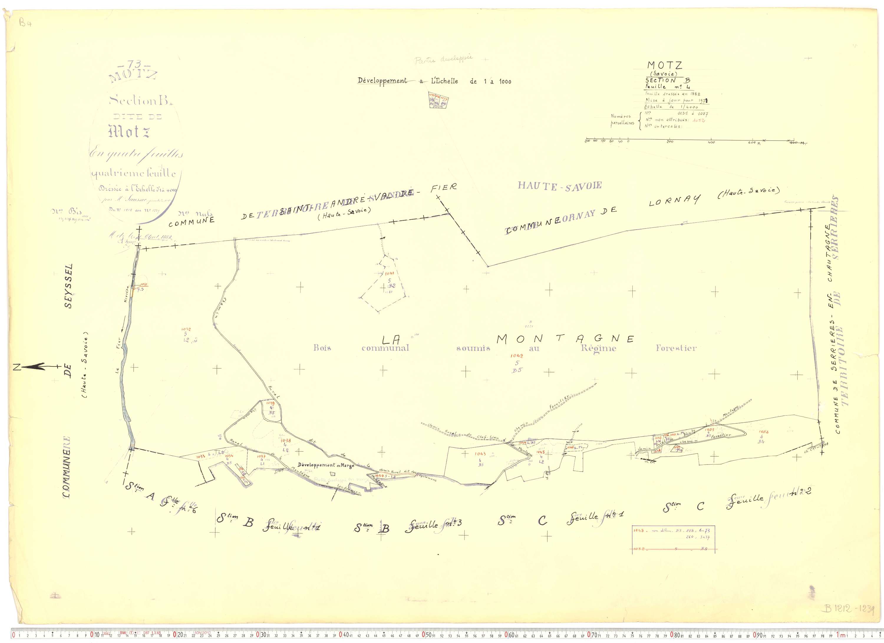 Motz - Cadastre rénové, version de travail (1971).