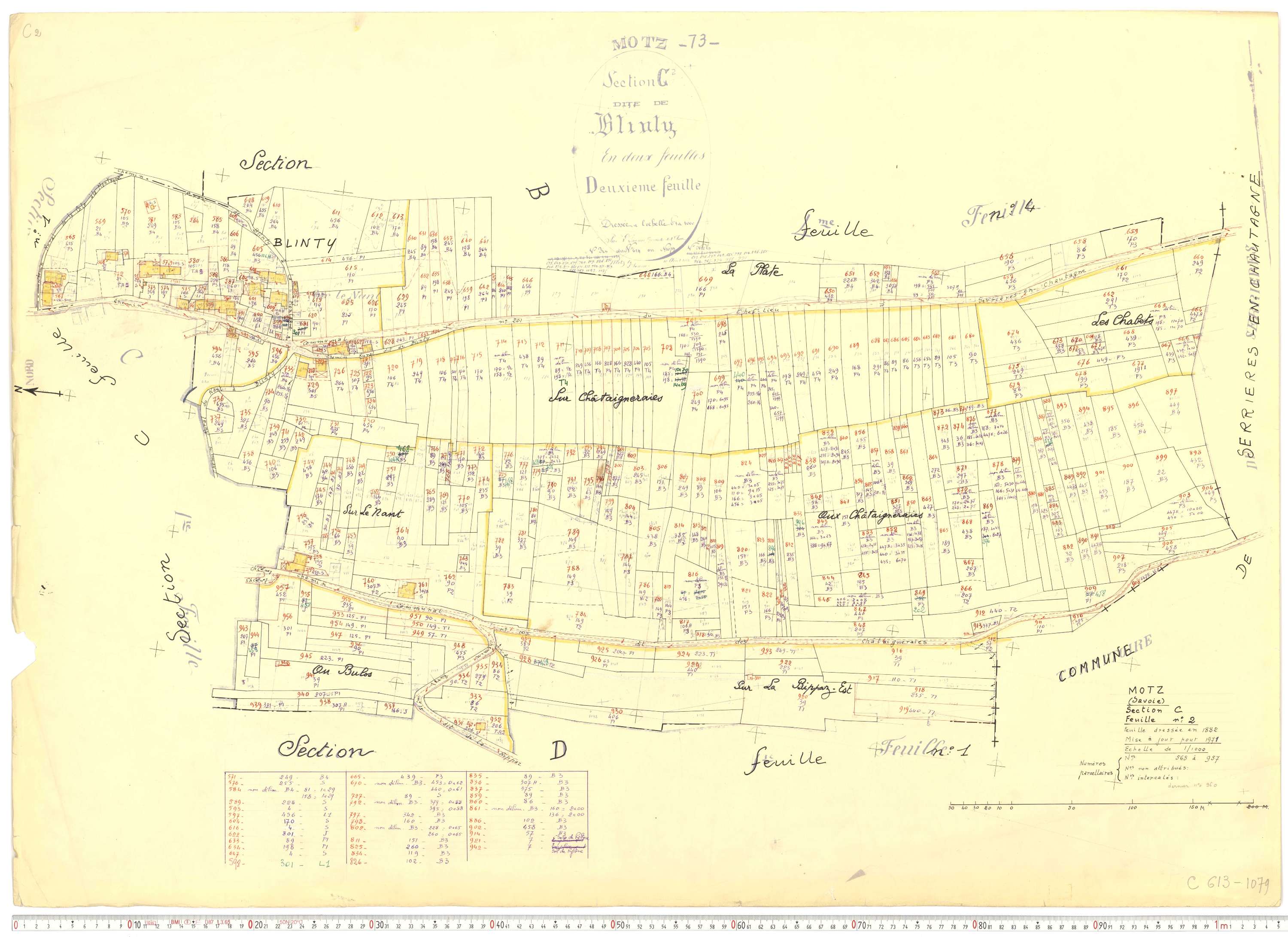 Motz - Cadastre rénové, version de travail (1971).