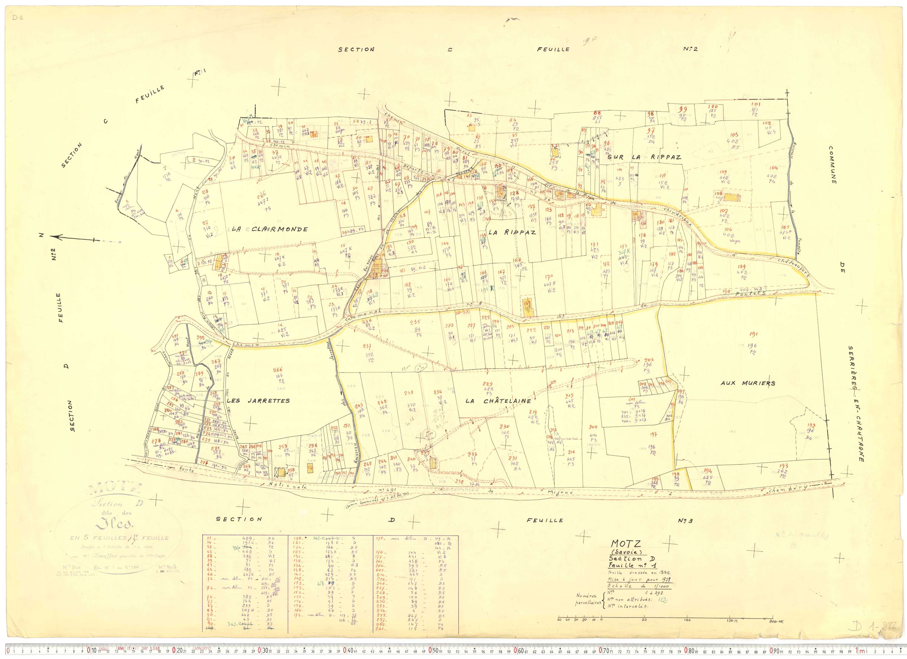 Motz - Cadastre rénové, version de travail (1971).