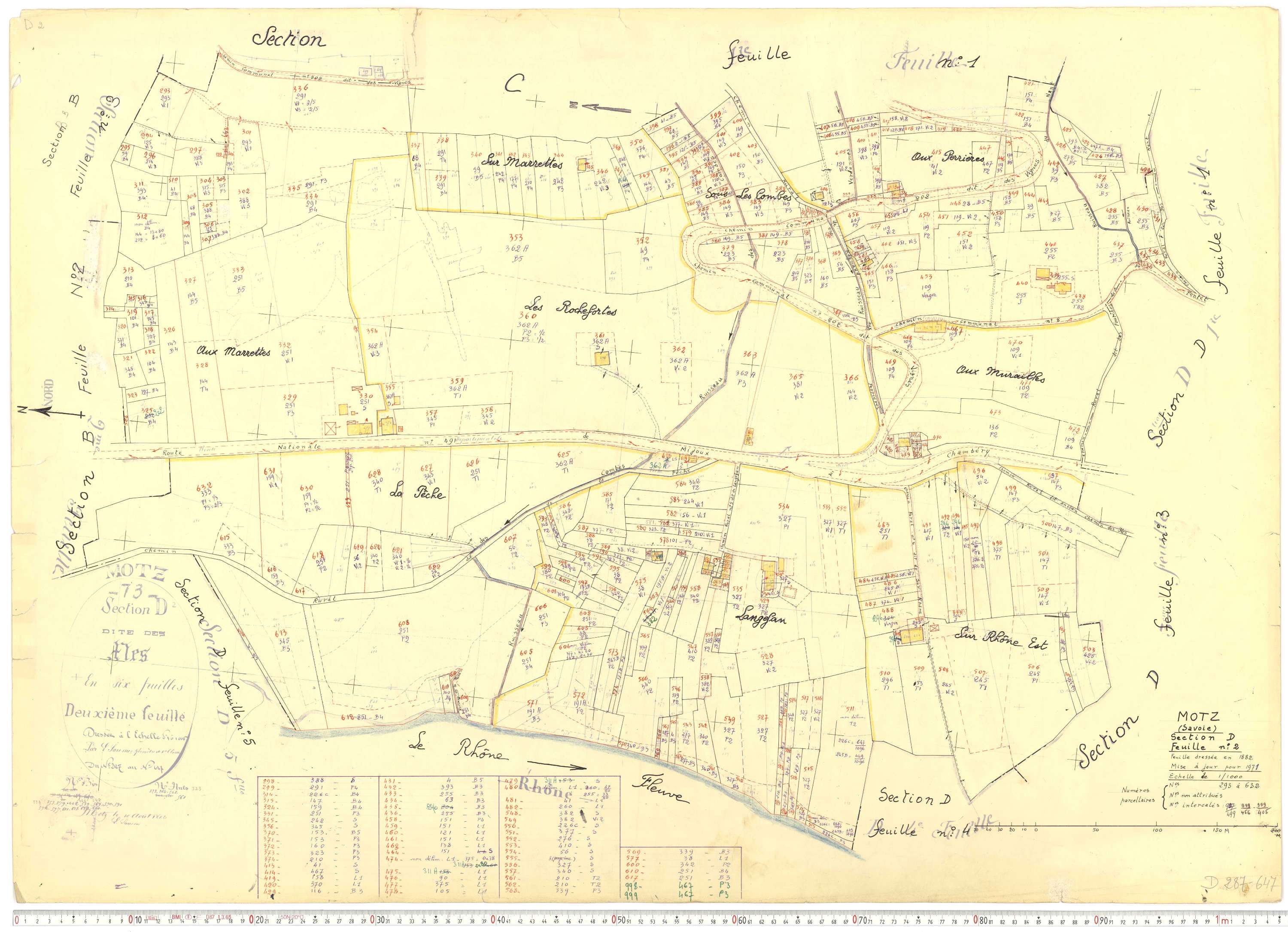 Motz - Cadastre rénové, version de travail (1971).
