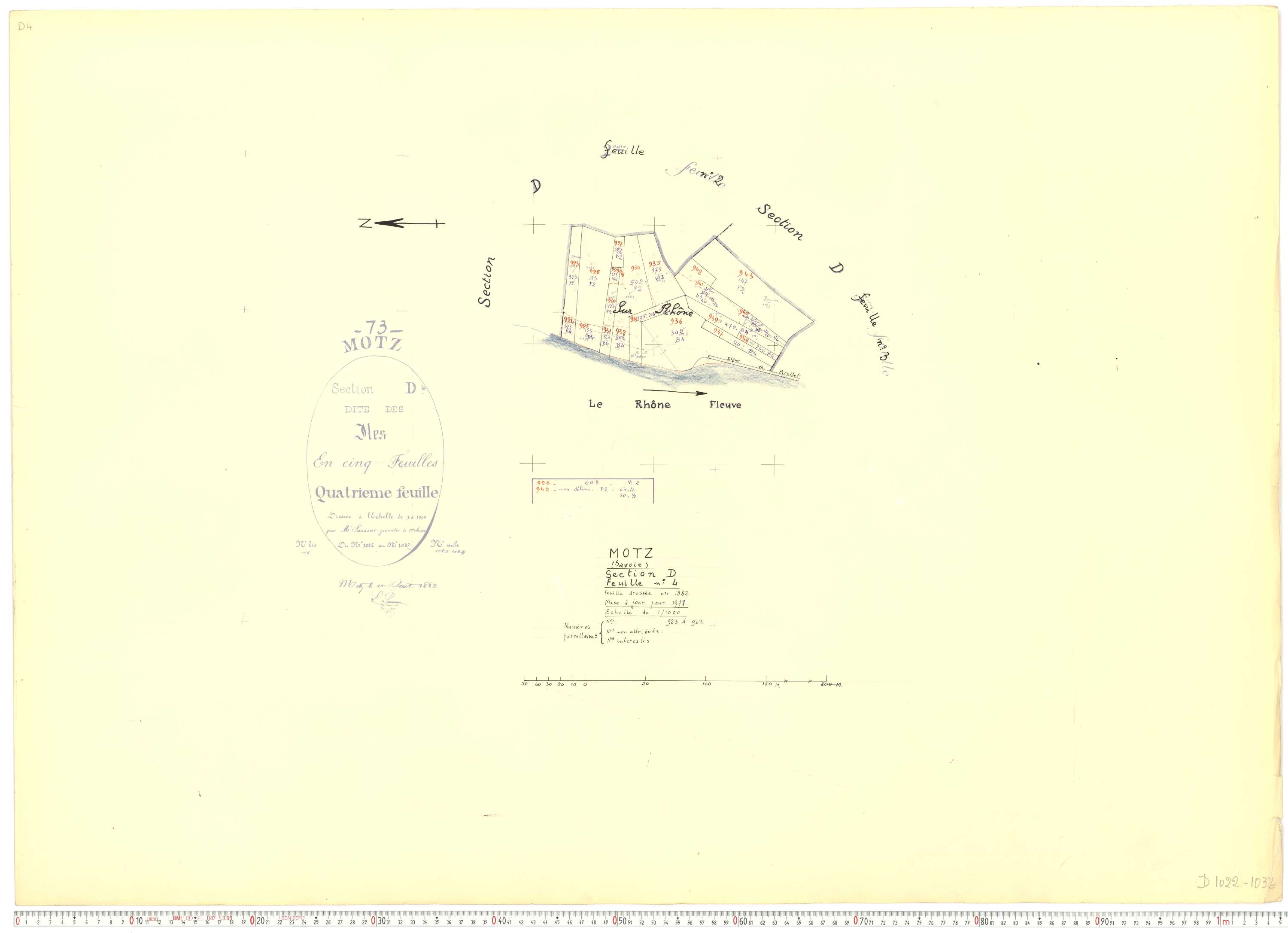 Motz - Cadastre rénové, version de travail (1971).