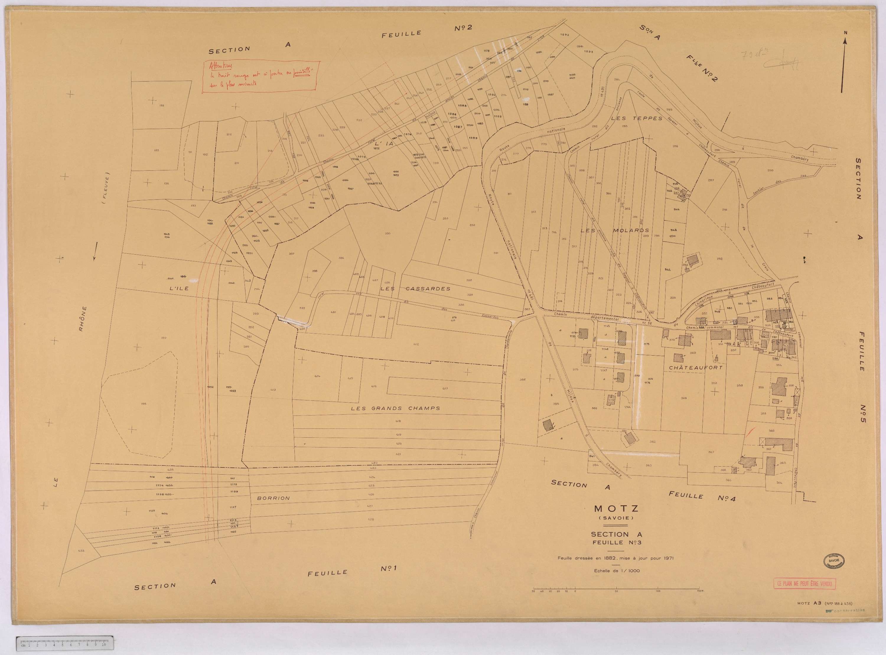Motz - Cadastre rénové, version définitive (1971).