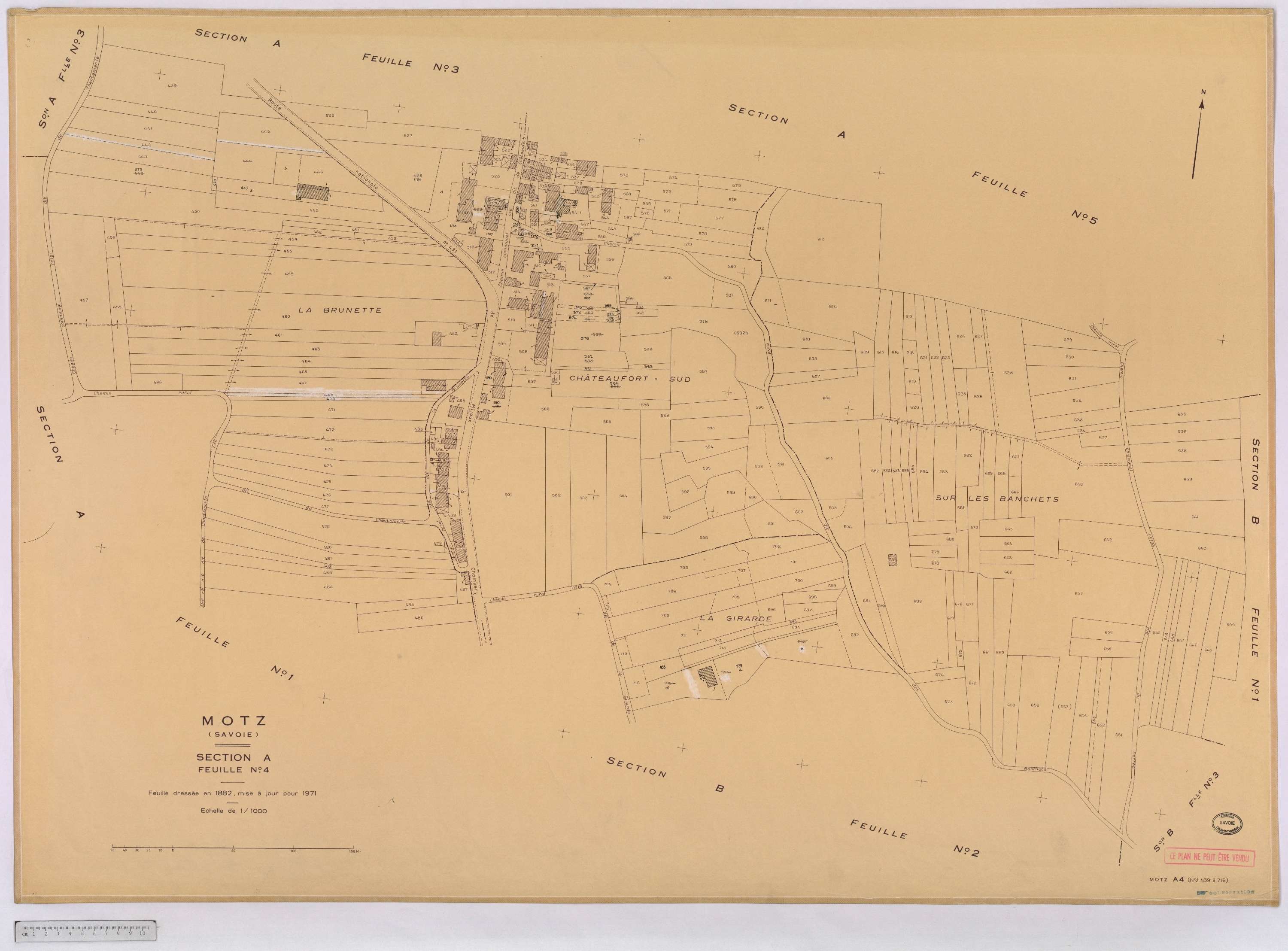 Motz - Cadastre rénové, version définitive (1971).