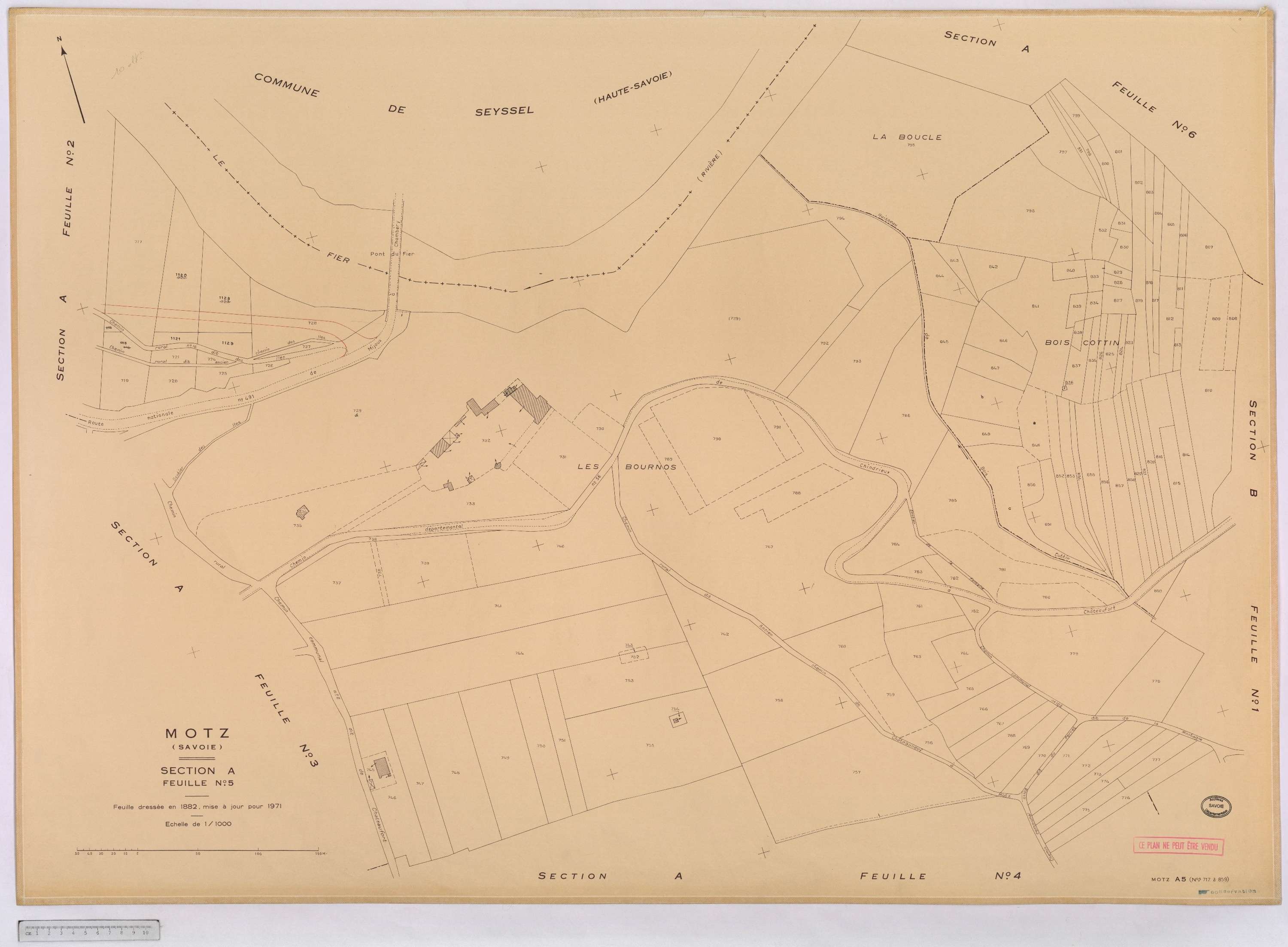 Motz - Cadastre rénové, version définitive (1971).