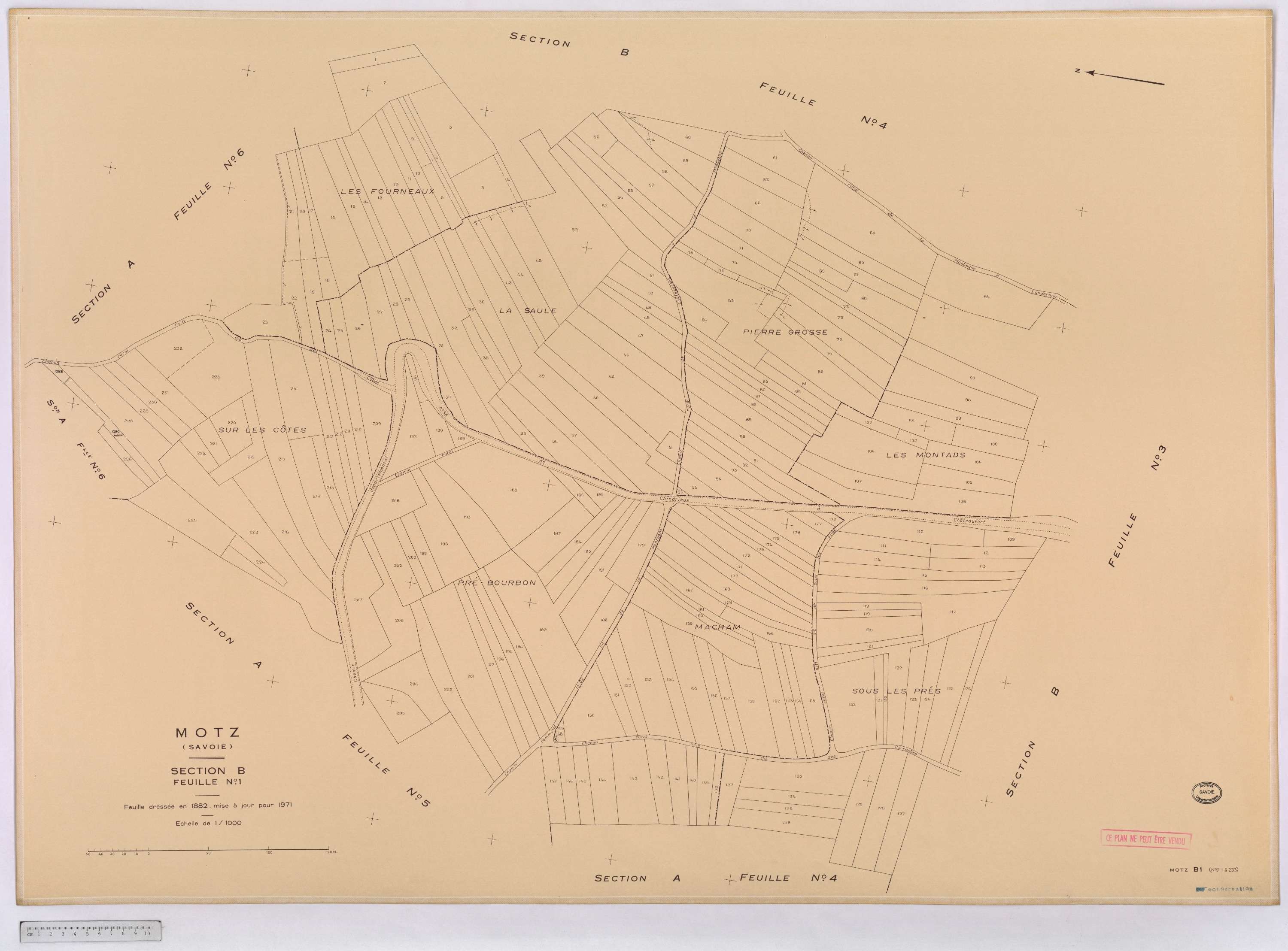 Motz - Cadastre rénové, version définitive (1971).