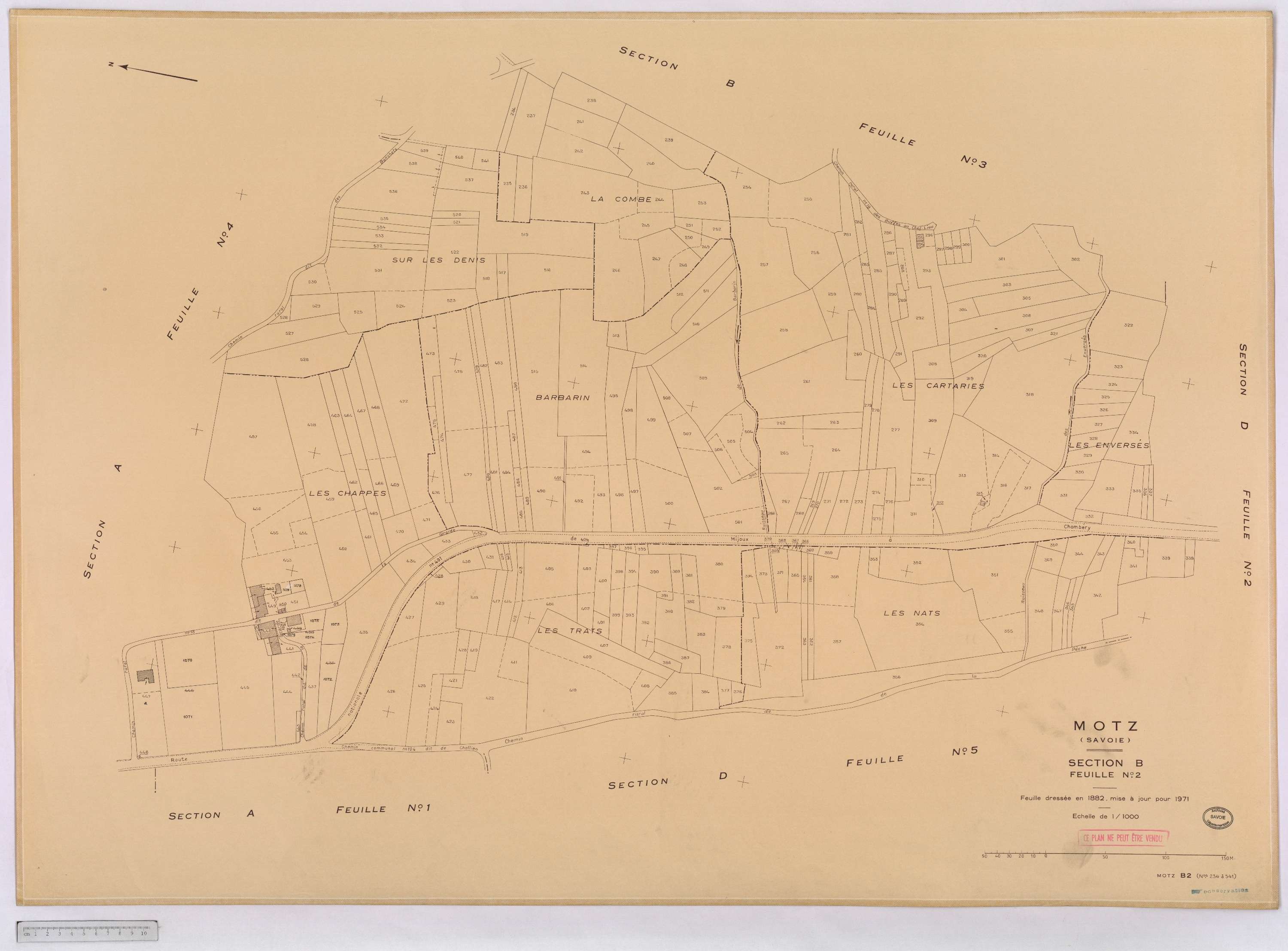 Motz - Cadastre rénové, version définitive (1971).