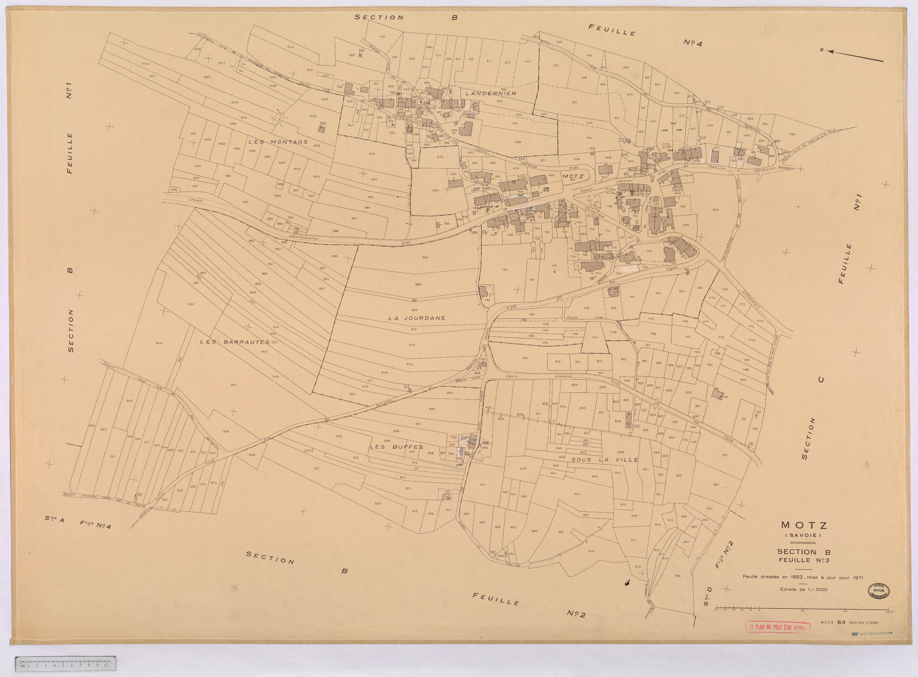 Motz - Cadastre rénové, version définitive (1971).