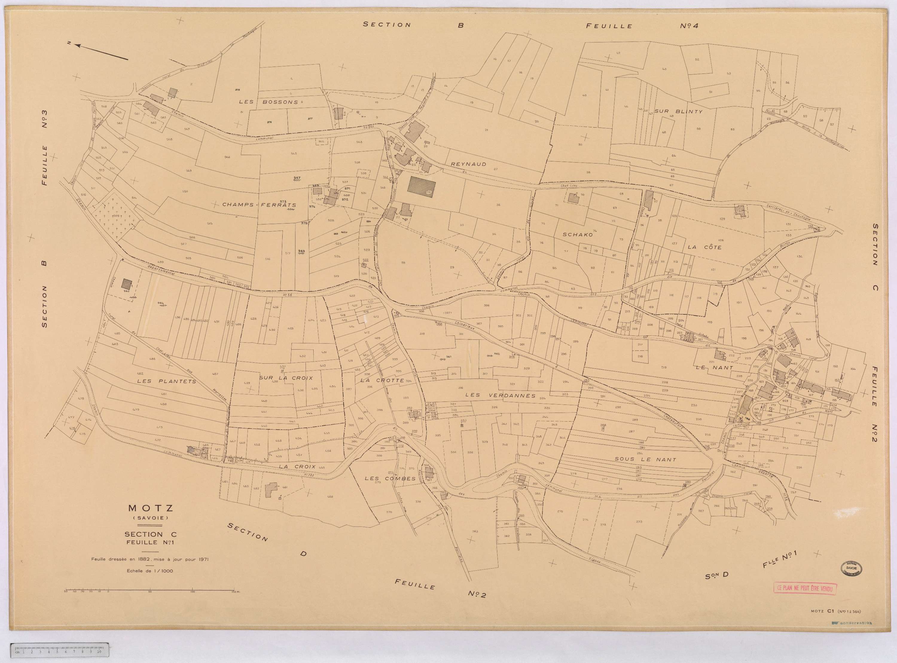 Motz - Cadastre rénové, version définitive (1971).
