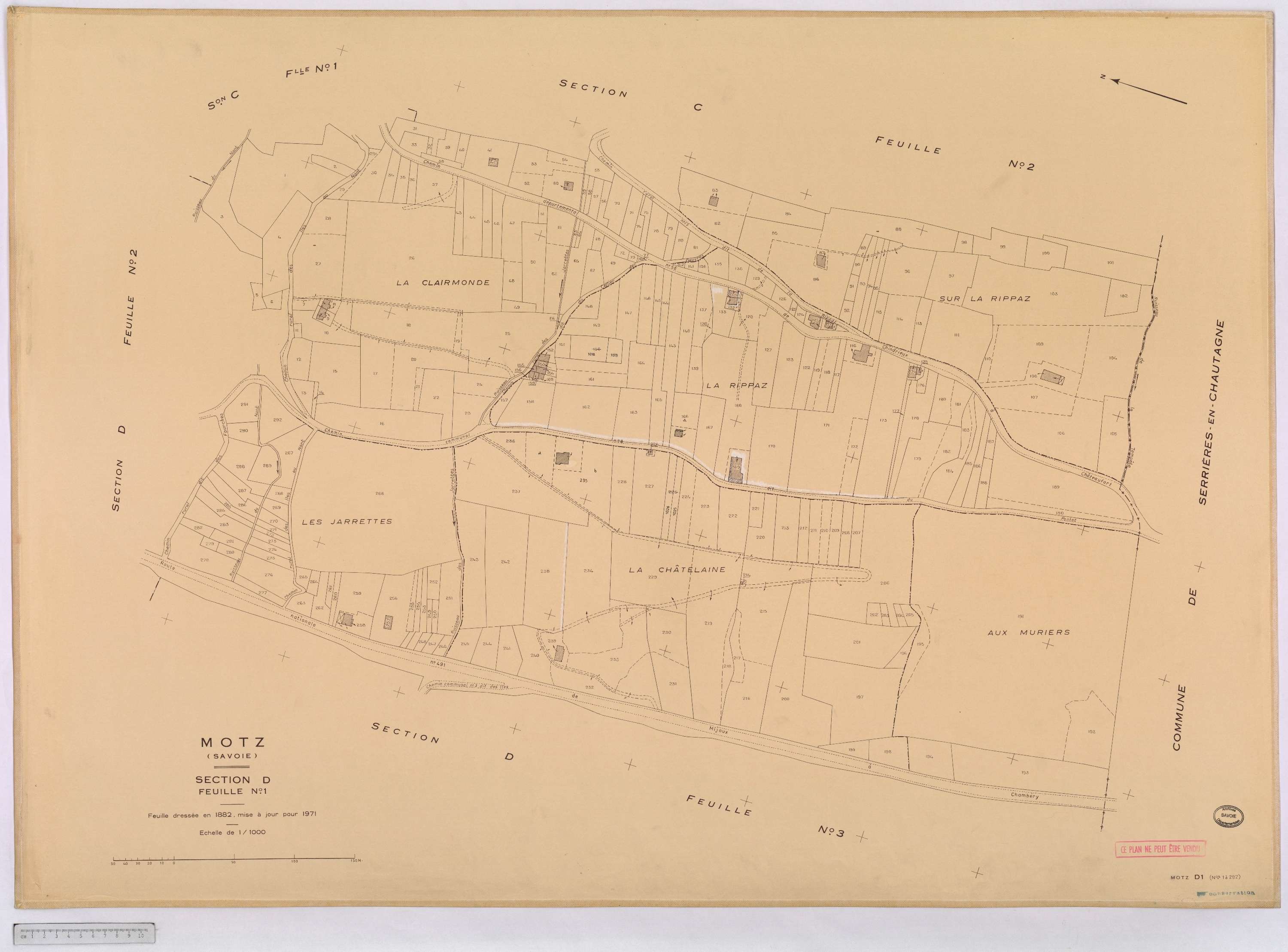 Motz - Cadastre rénové, version définitive (1971).