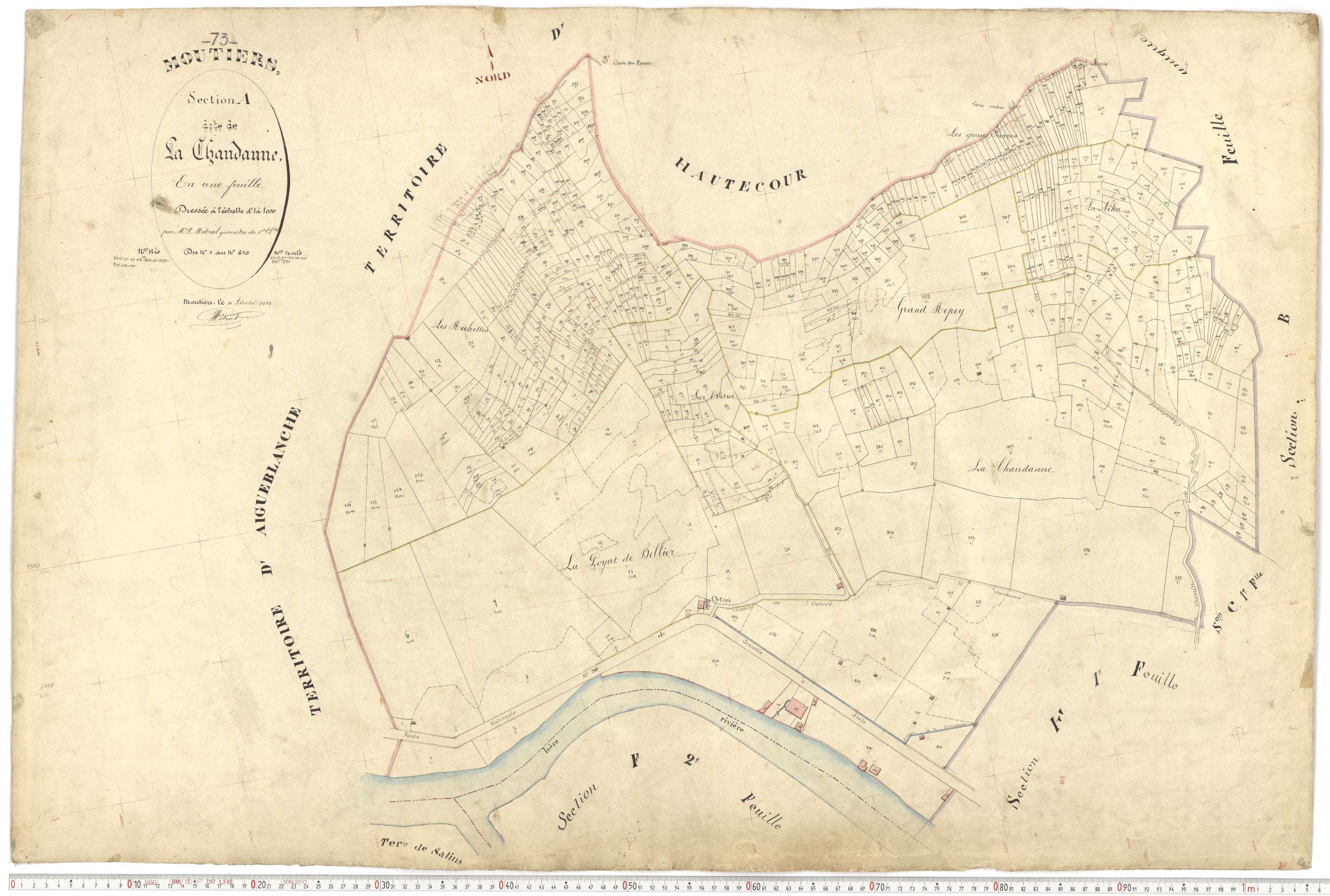 Moutiers - Plans cadastraux du premier cadastre français.