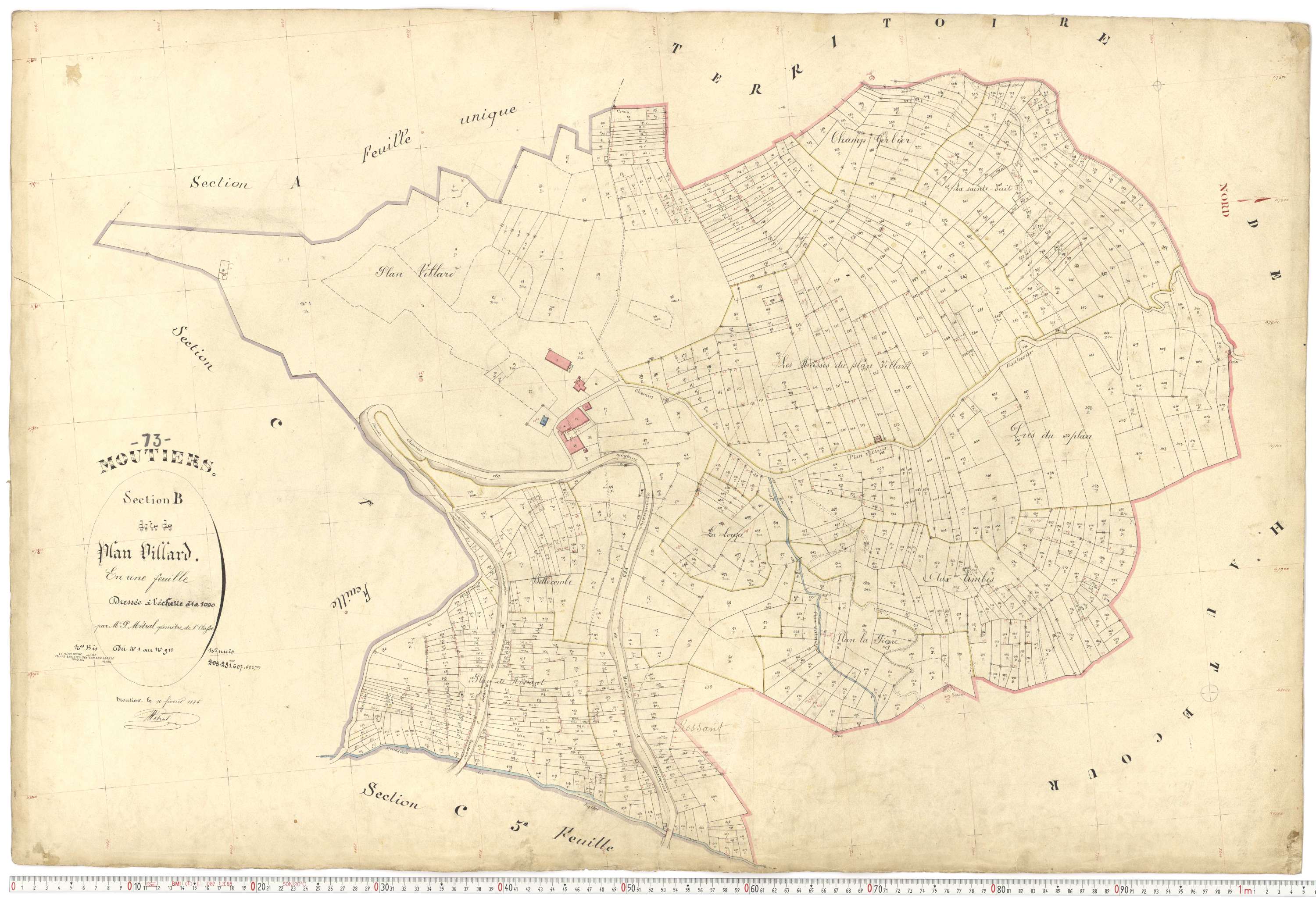 Moutiers - Plans cadastraux du premier cadastre français.