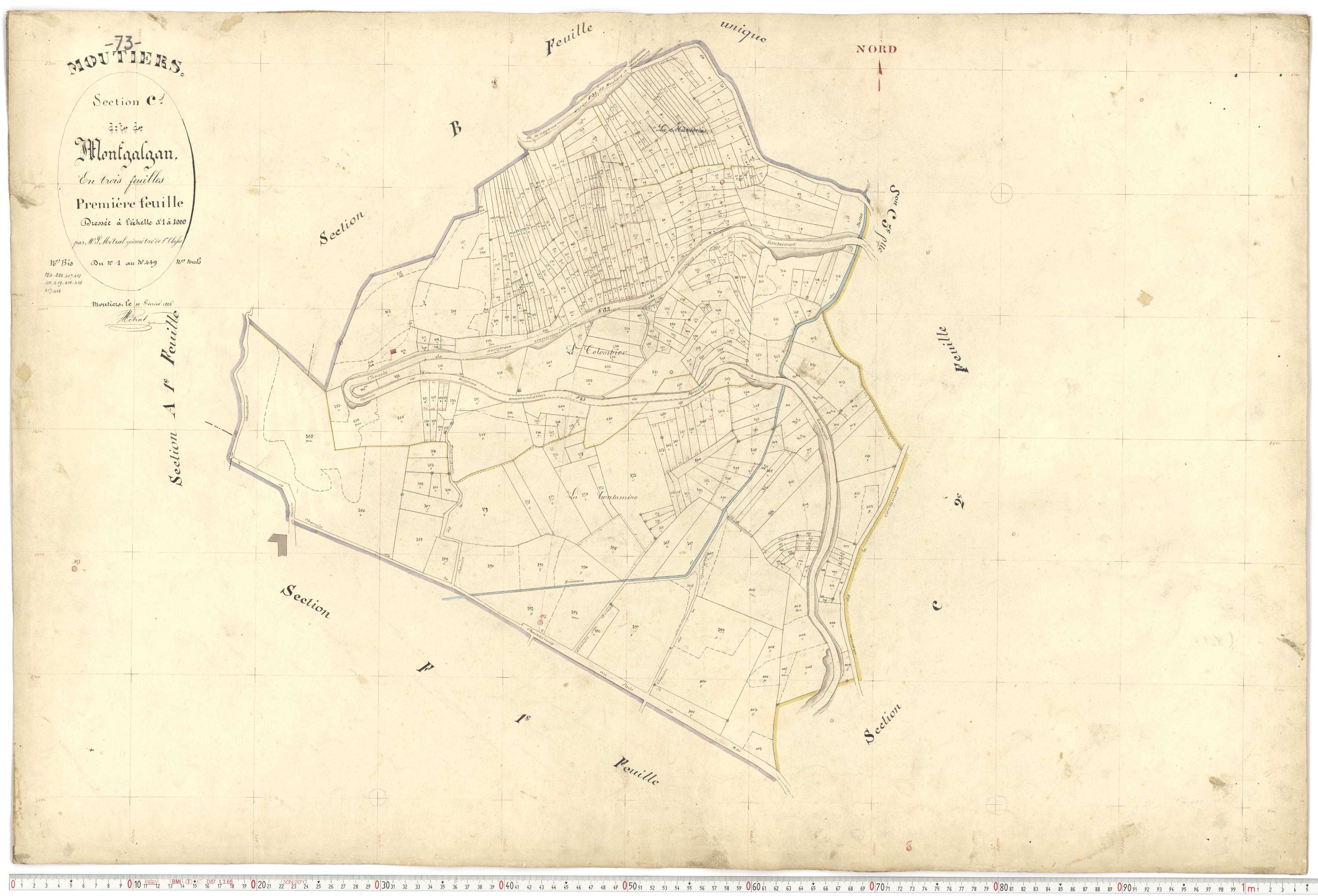 Moutiers - Plans cadastraux du premier cadastre français.