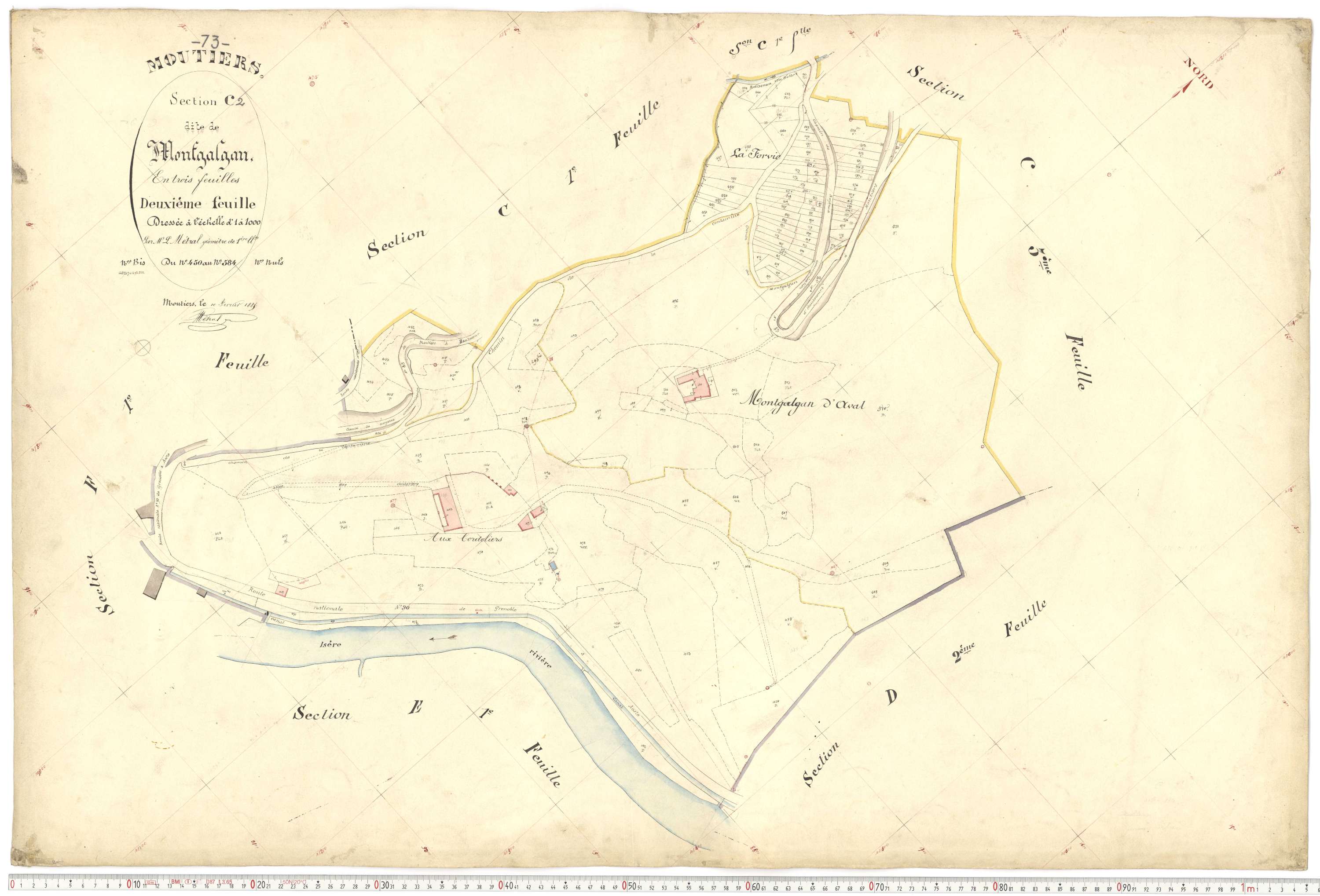 Moutiers - Plans cadastraux du premier cadastre français.