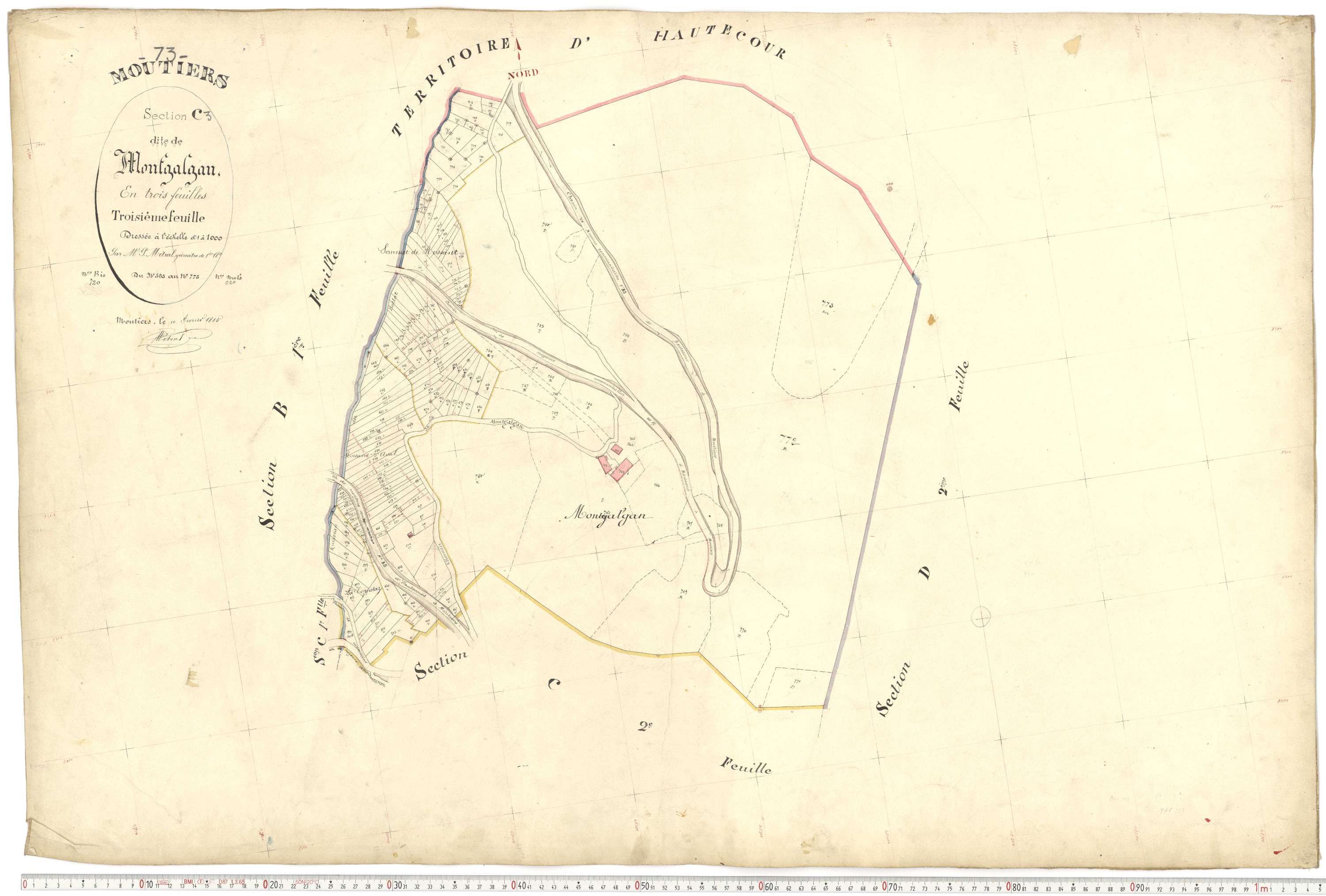 Moutiers - Plans cadastraux du premier cadastre français.