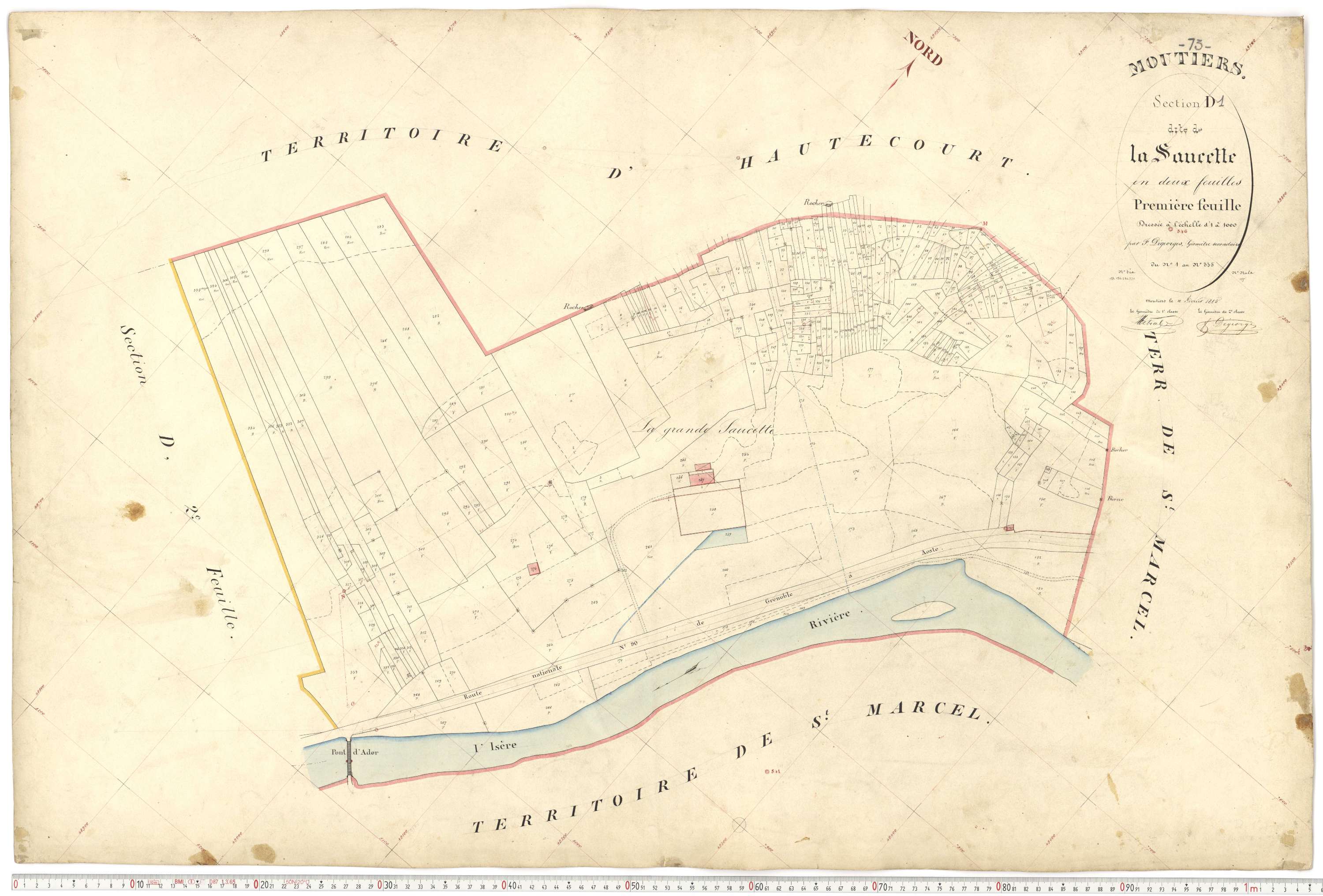 Moutiers - Plans cadastraux du premier cadastre français.