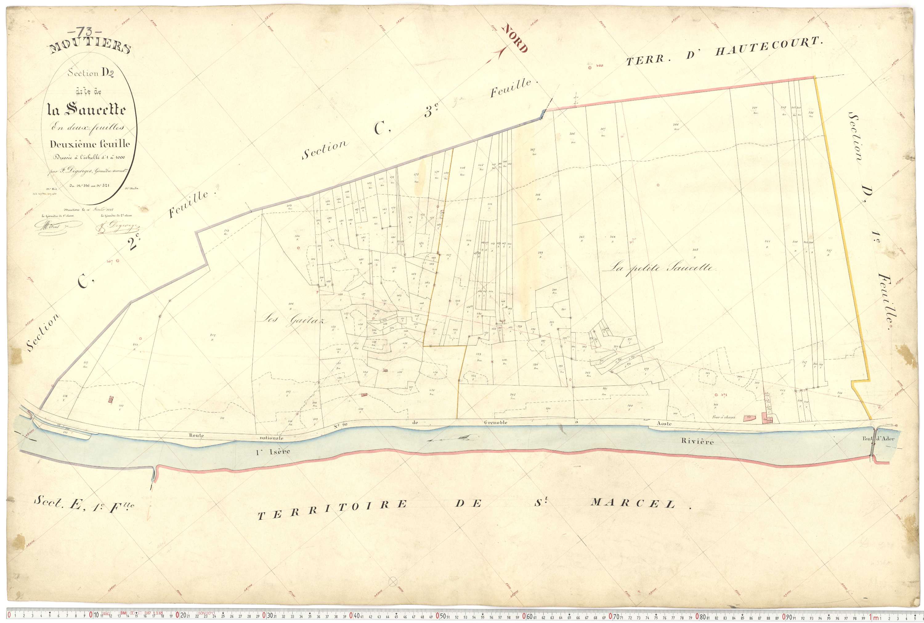Moutiers - Plans cadastraux du premier cadastre français.