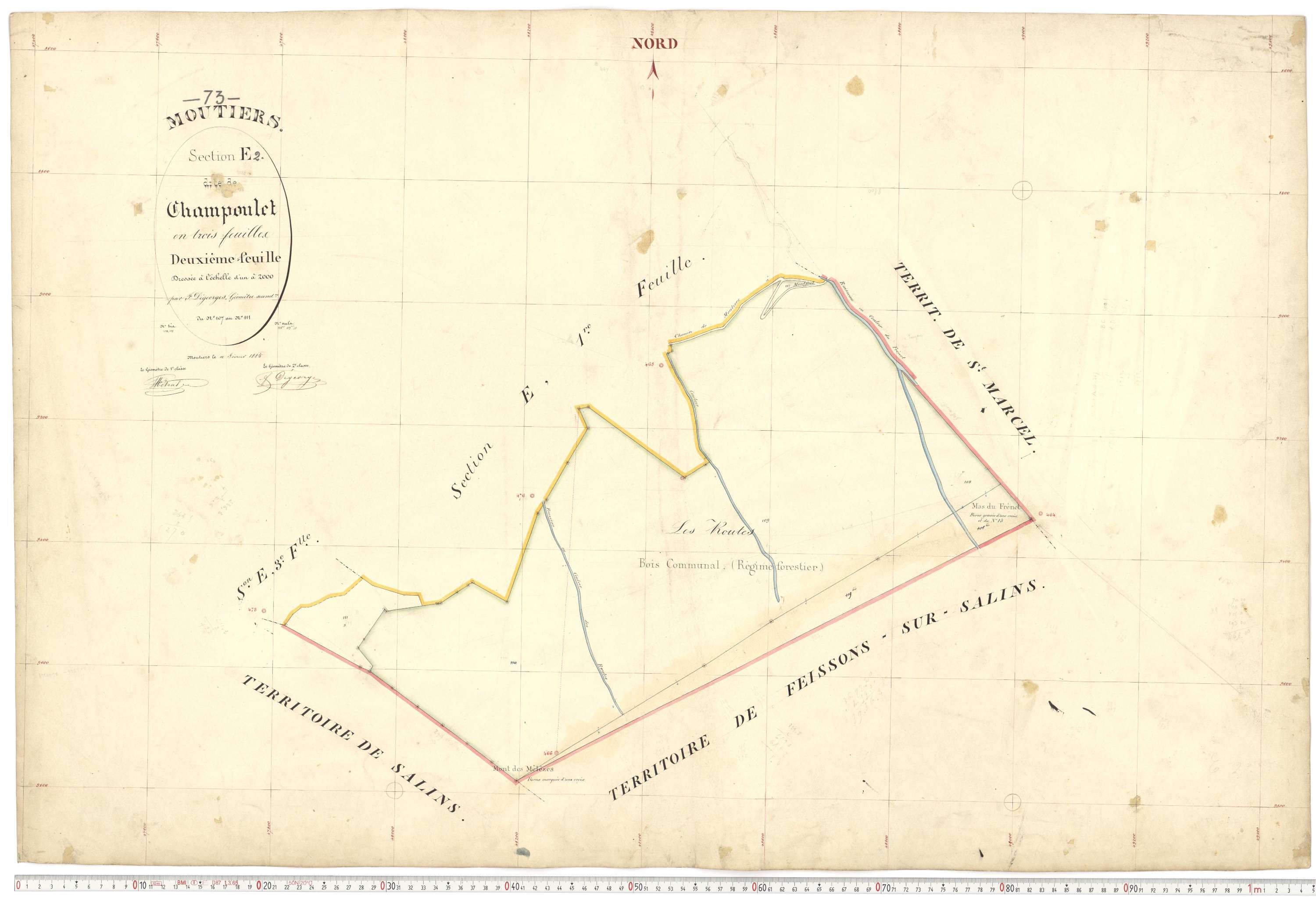 Moutiers - Plans cadastraux du premier cadastre français.