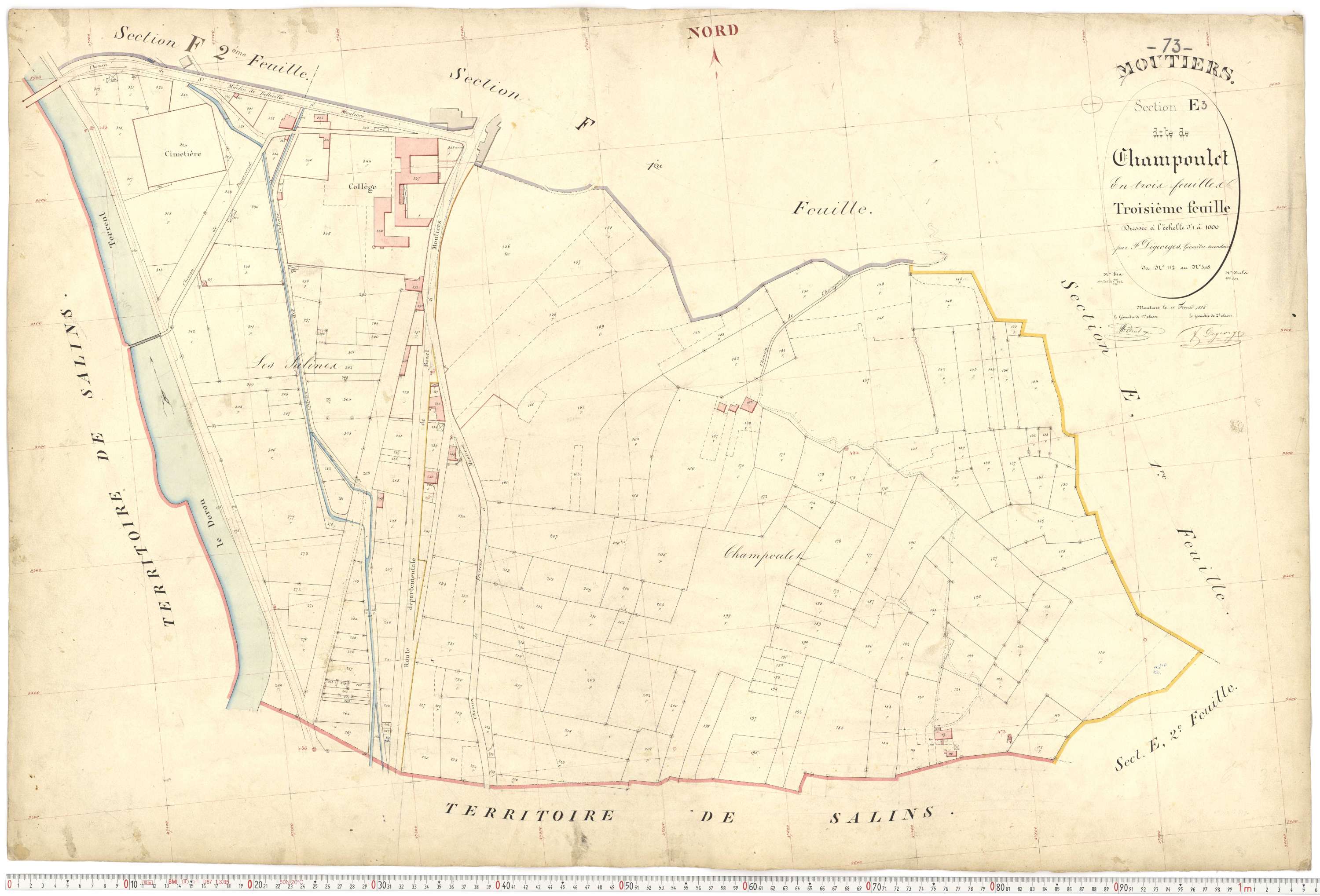 Moutiers - Plans cadastraux du premier cadastre français.