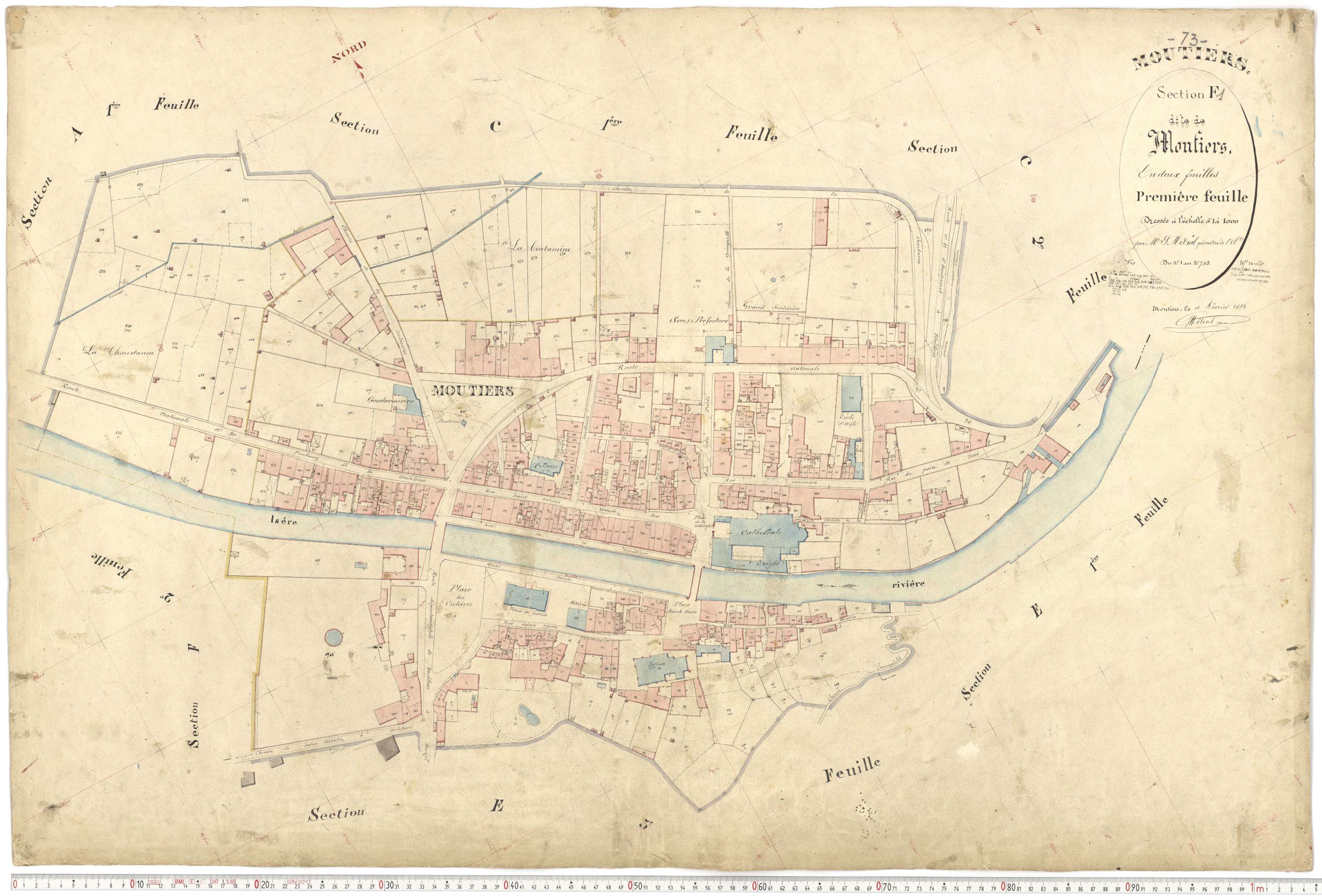 Moutiers - Plans cadastraux du premier cadastre français.