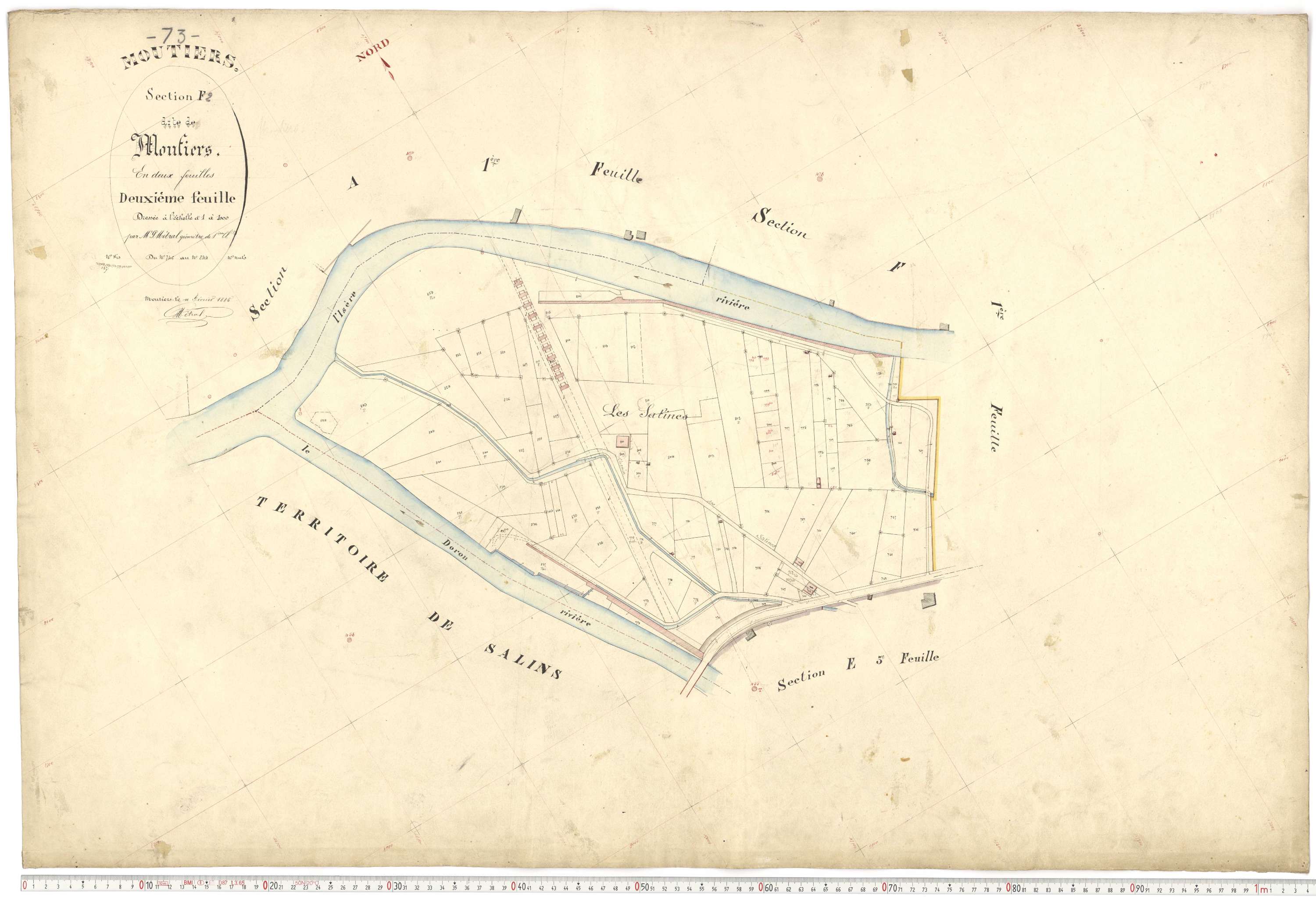 Moutiers - Plans cadastraux du premier cadastre français.